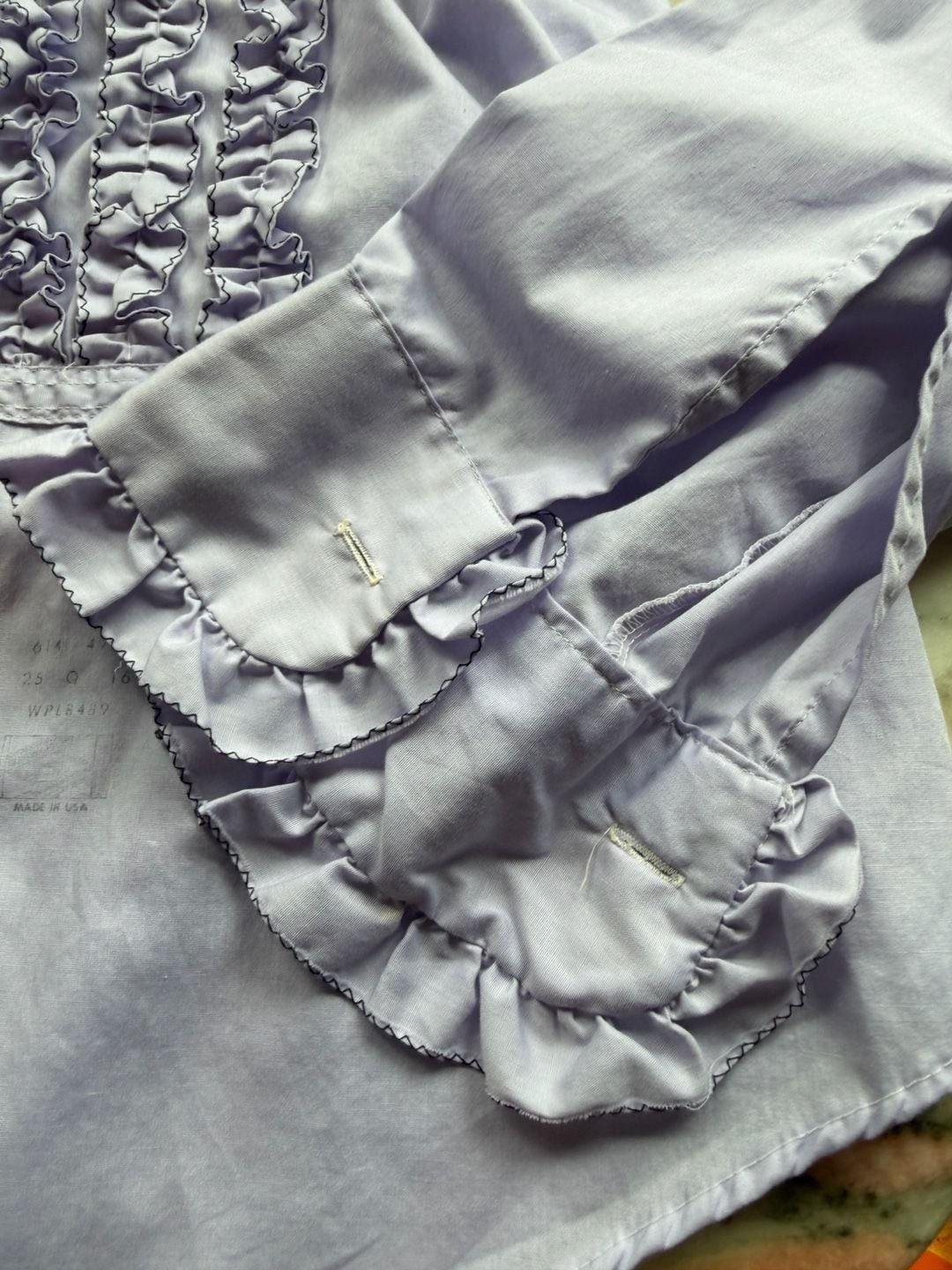 Vintage Lion of Troy Ruffled Tuxedo Dress Shirt Light Purple