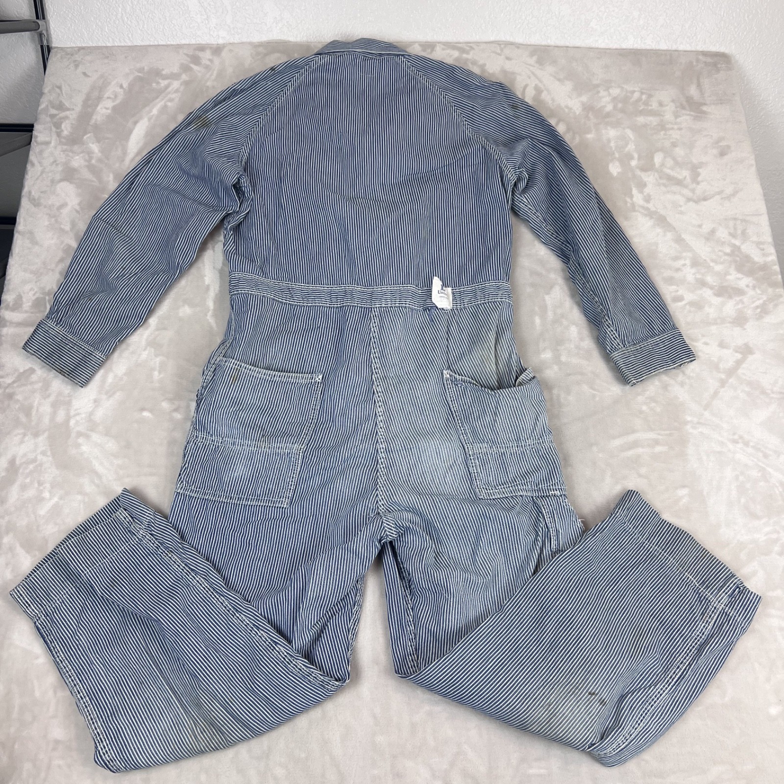 Vintage Lee Union Alls Sanforized Size 38 Hickory Stripe Talon Zip Coveralls