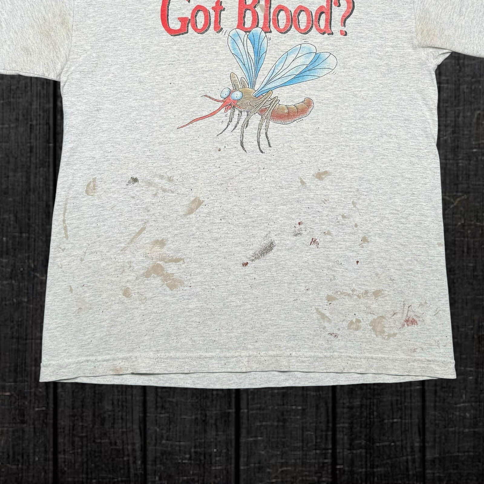 Vintage 90s Mosquito Graphic Got Blood? Shirt Large – Animal Nature Insects