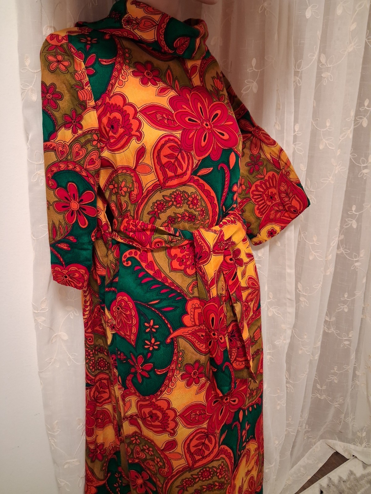 Vintage ALICE POLYNESIAN Hostess Dress Psychedelic Mod Max Aloha Pool Beach 70s