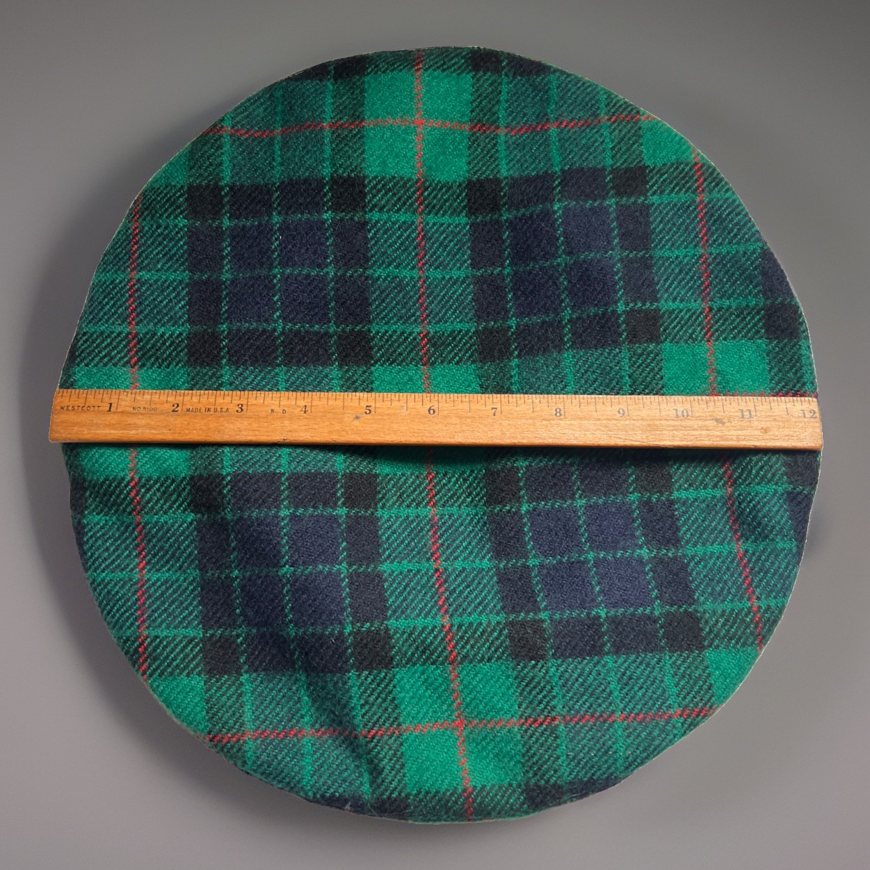 1960s Frances Mitz Paris Plaid Wool Beret Hat Tartan Scottish Tam Velvet Size M