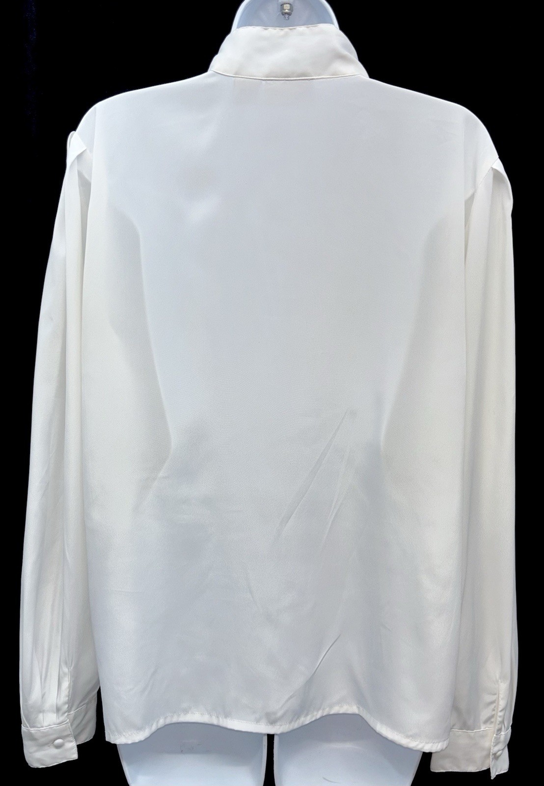 VTG Kristen Women Size 14 Button Up High V-Neck Long Sleeve Blouse Pin Tuck