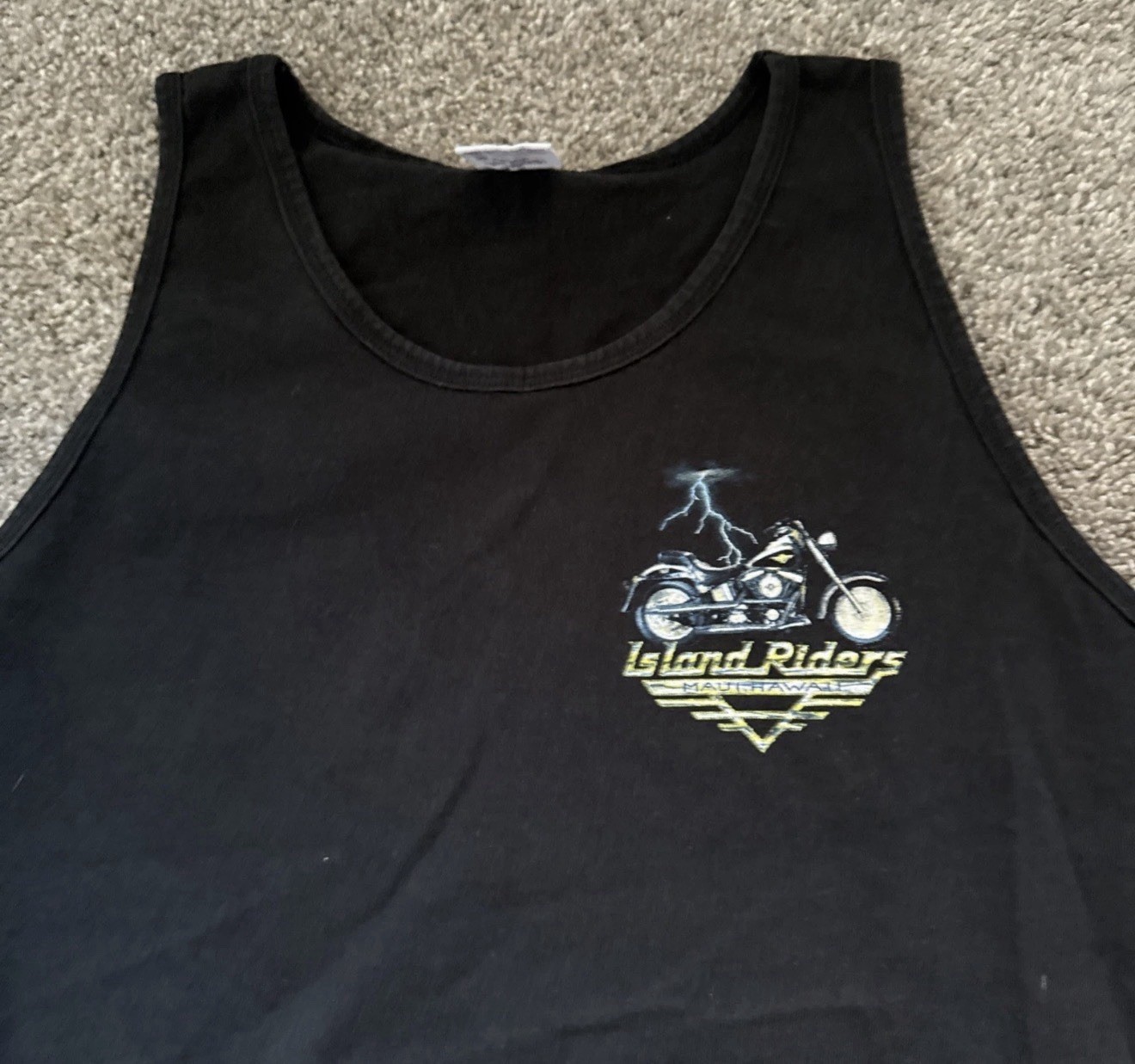 Vintage 90s Island Riders Maui Hawaii Motorcycle Tank Top Muscle Shirt Mens XL