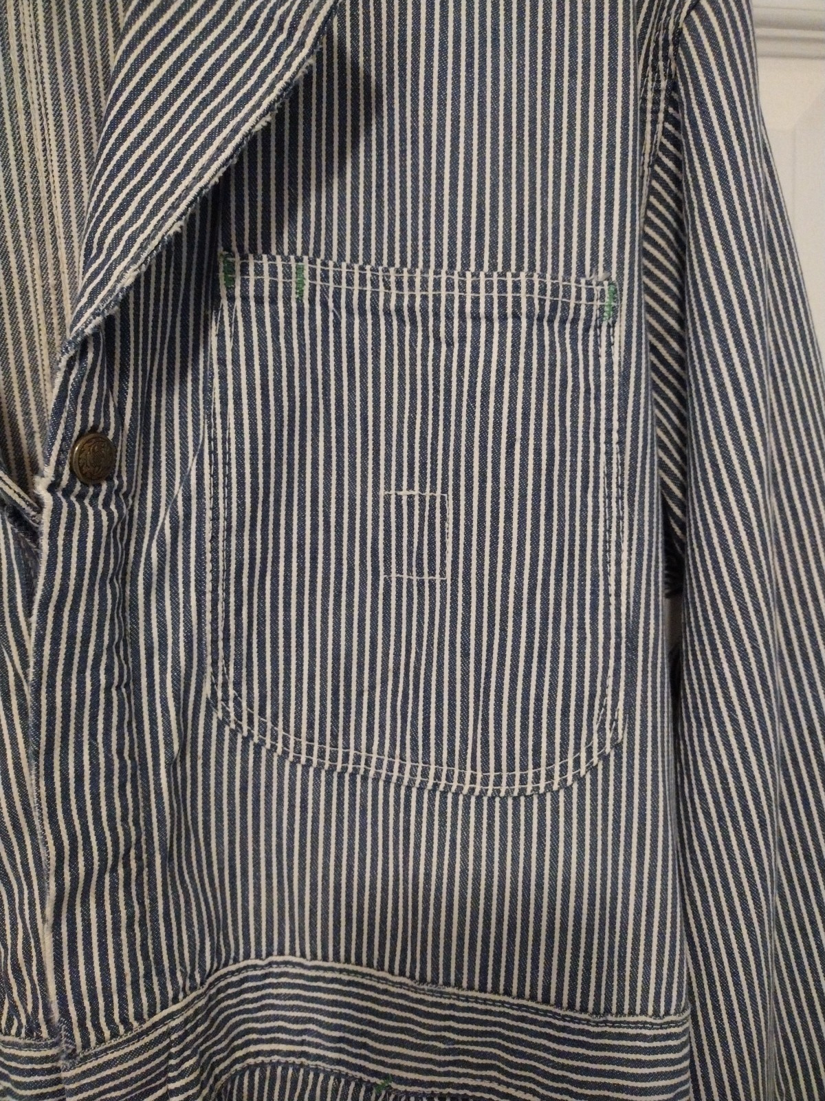 Pointer Brand Blue Stripe Denim Coveralls Size L Rare Original 1960’s Used