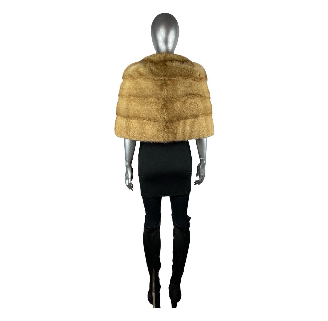Palomino Mink Stole w/Tails, Sz L/XL, Certified Vintage Fur w/Storage Bag