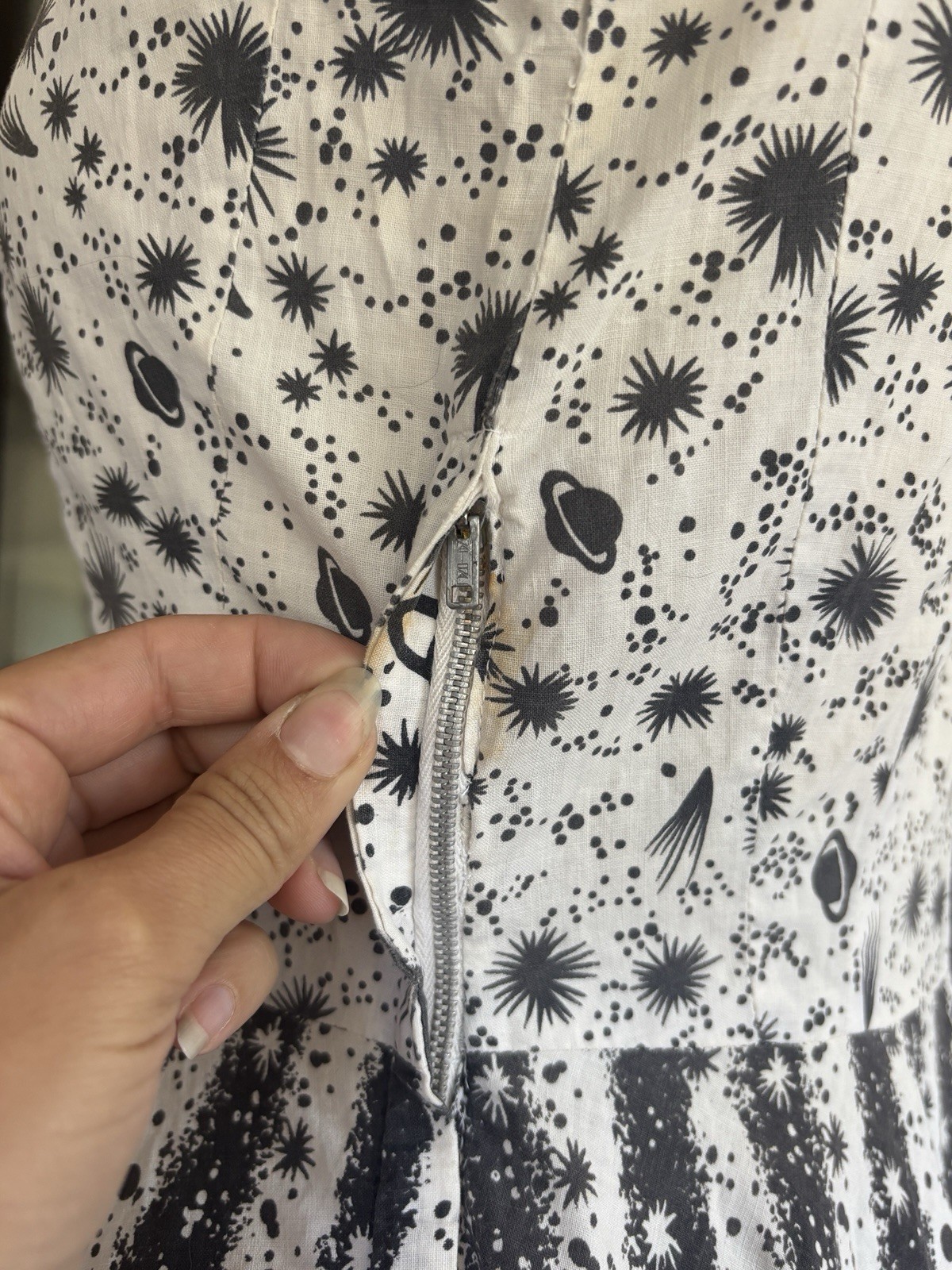 1950s astrological horoscope zodiac novelty print cotton sundress