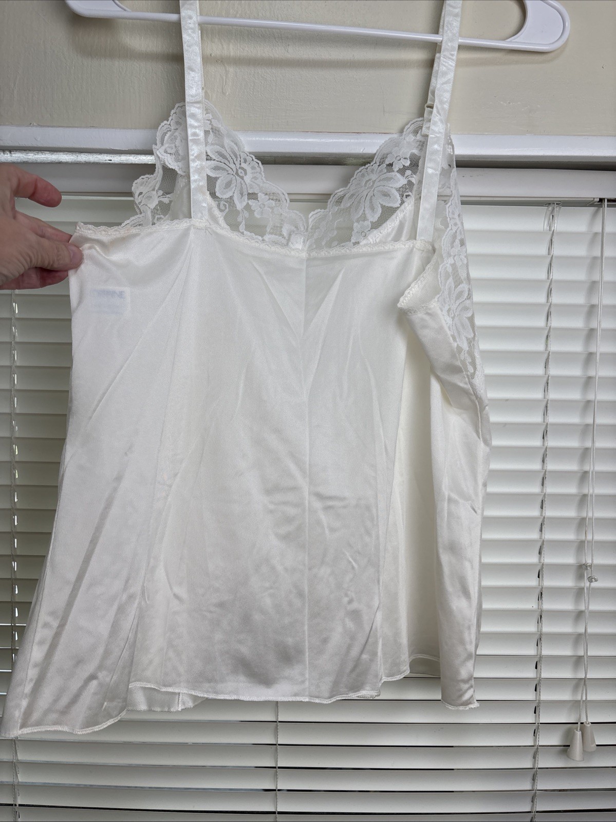 Vintage Beige Lorraine Nylon And Lace Camisole Sz 40 Made In The USA