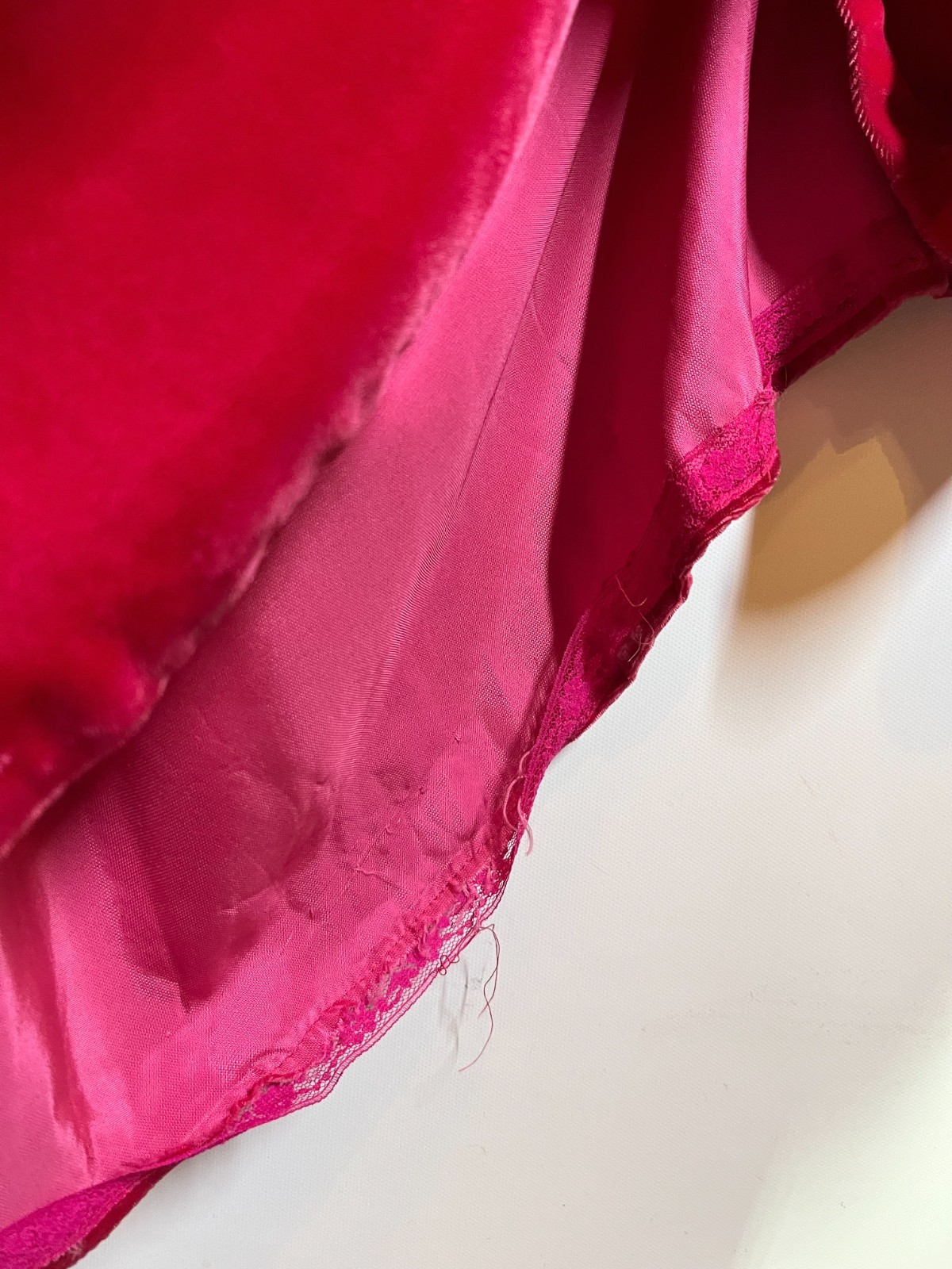 Vintage 1970s Homemade Maxi Dress Jacket Set Hot Pink Velvet Fits S