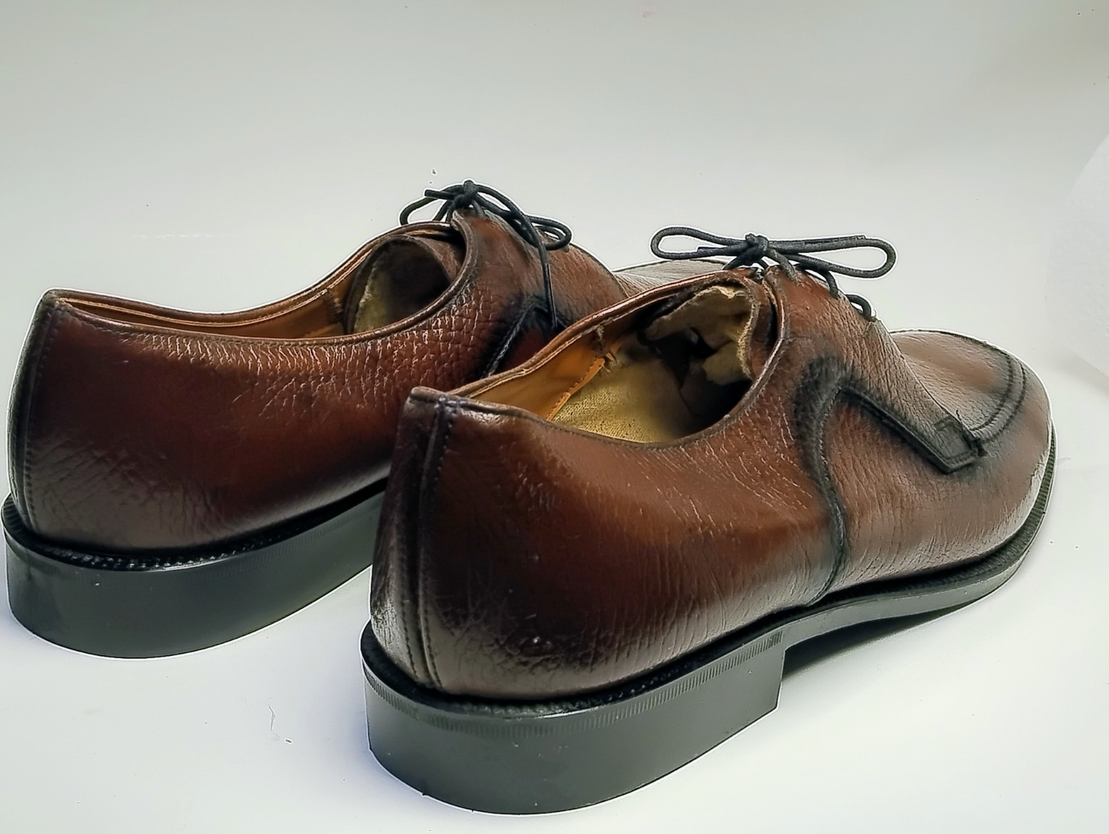 Deadstock NOS Vintage Sandy McGee Split Toe Derby Dress Shoes Men’s 10.5 Cognac
