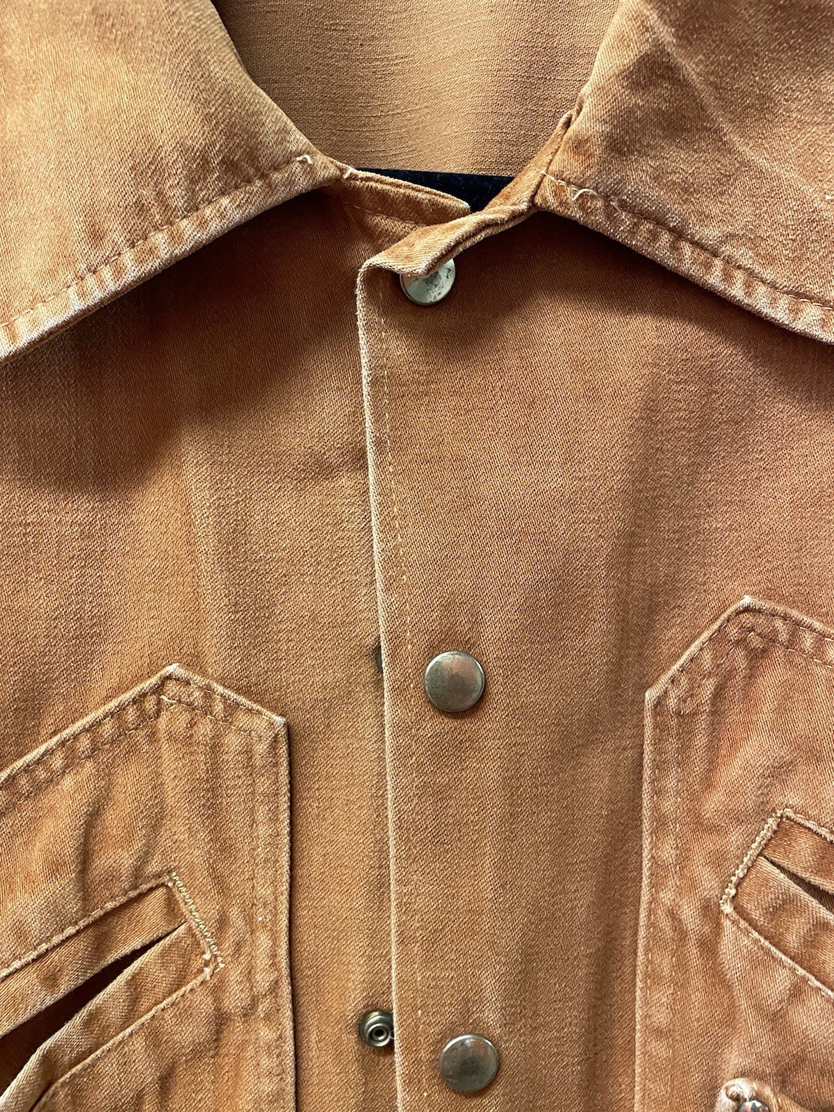 Contact By Miller Tan Vintage snap Button Jacket w/ Multiple Pockets RARE Sz 44