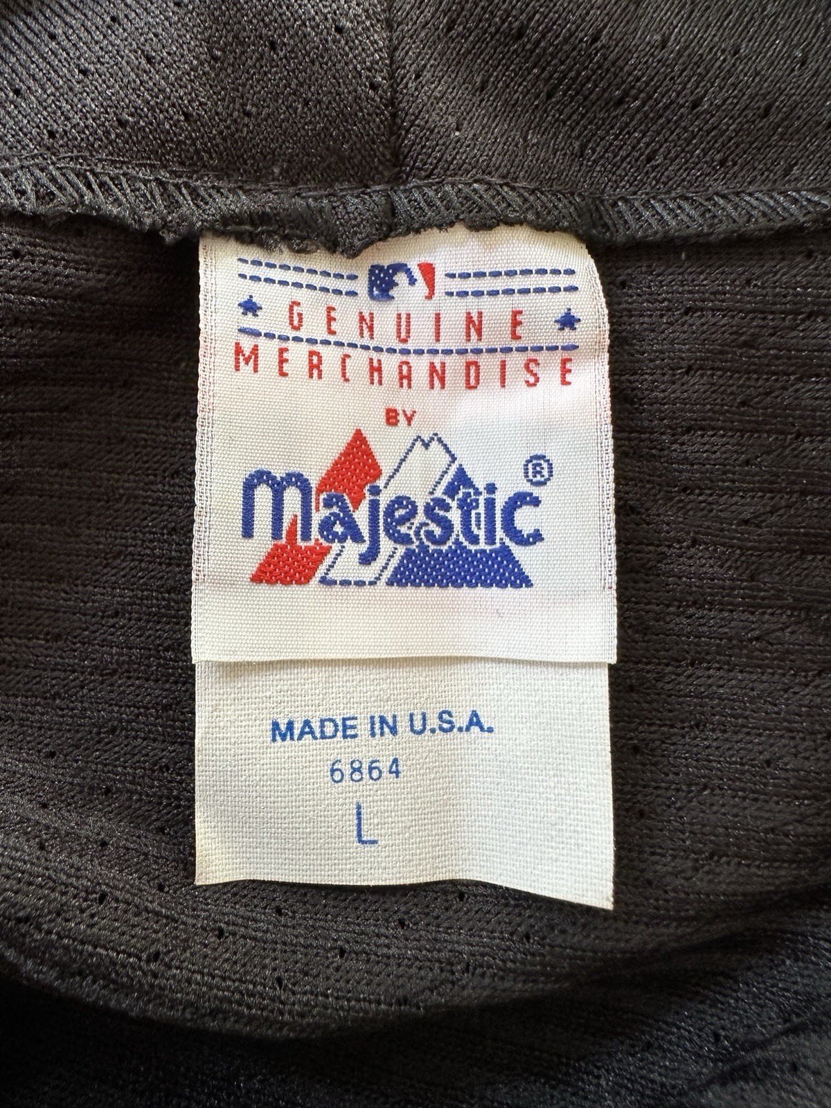 VINTAGE 90s LA DODGERS MAJESTIC BLACK MESH FASHION JERSEY MADE IN USA SIZE L