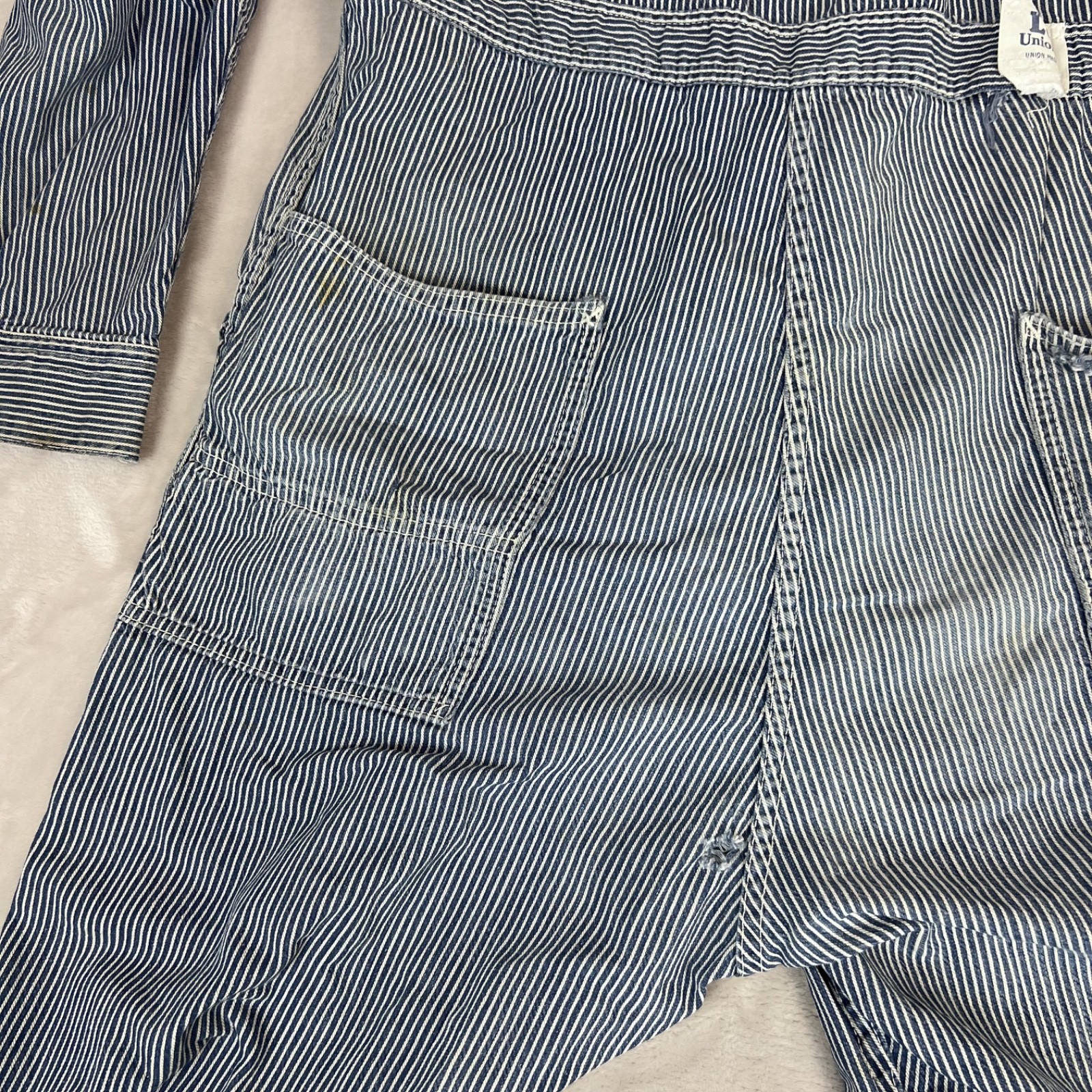 Vintage Lee Union Alls Sanforized Size 38 Hickory Stripe Talon Zip Coveralls