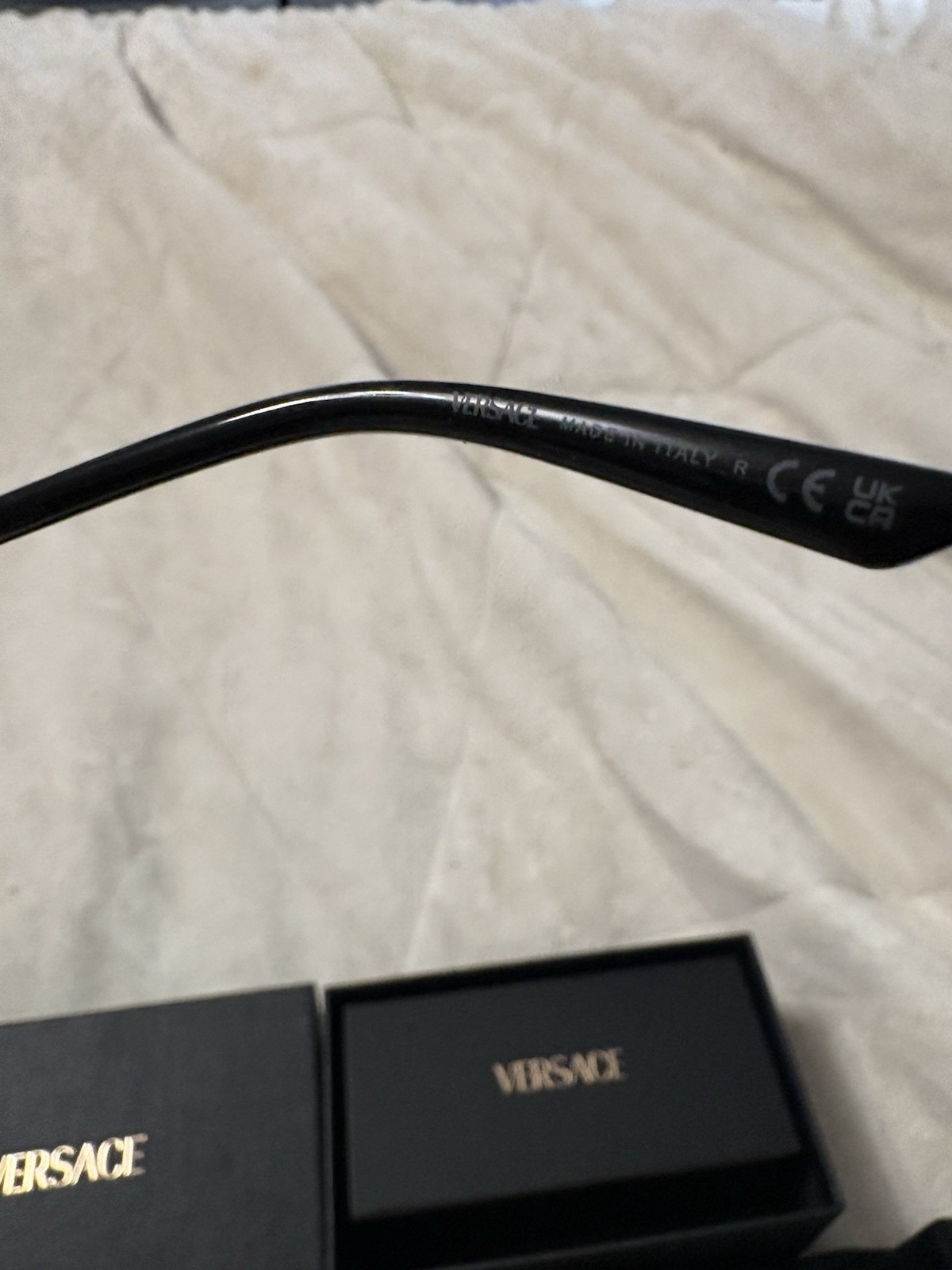 Versace VE2266 100287 Square Metal Sunglasses Gold Frame Gray Lenses 145mm