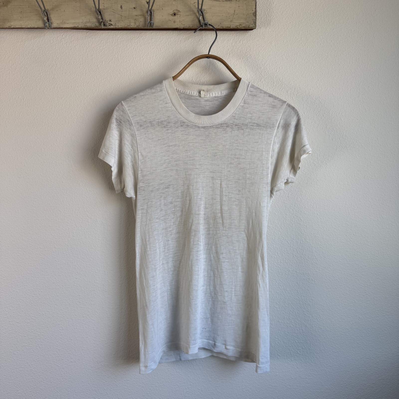 1960s/70s 50/50 K-Mart Paper Thin Soft Vintage White T-Shirt Essential