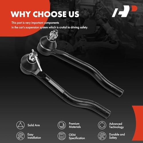 2 x Front Outer Tie Rod Ends, Compatible with Honda Accord 2018-2023