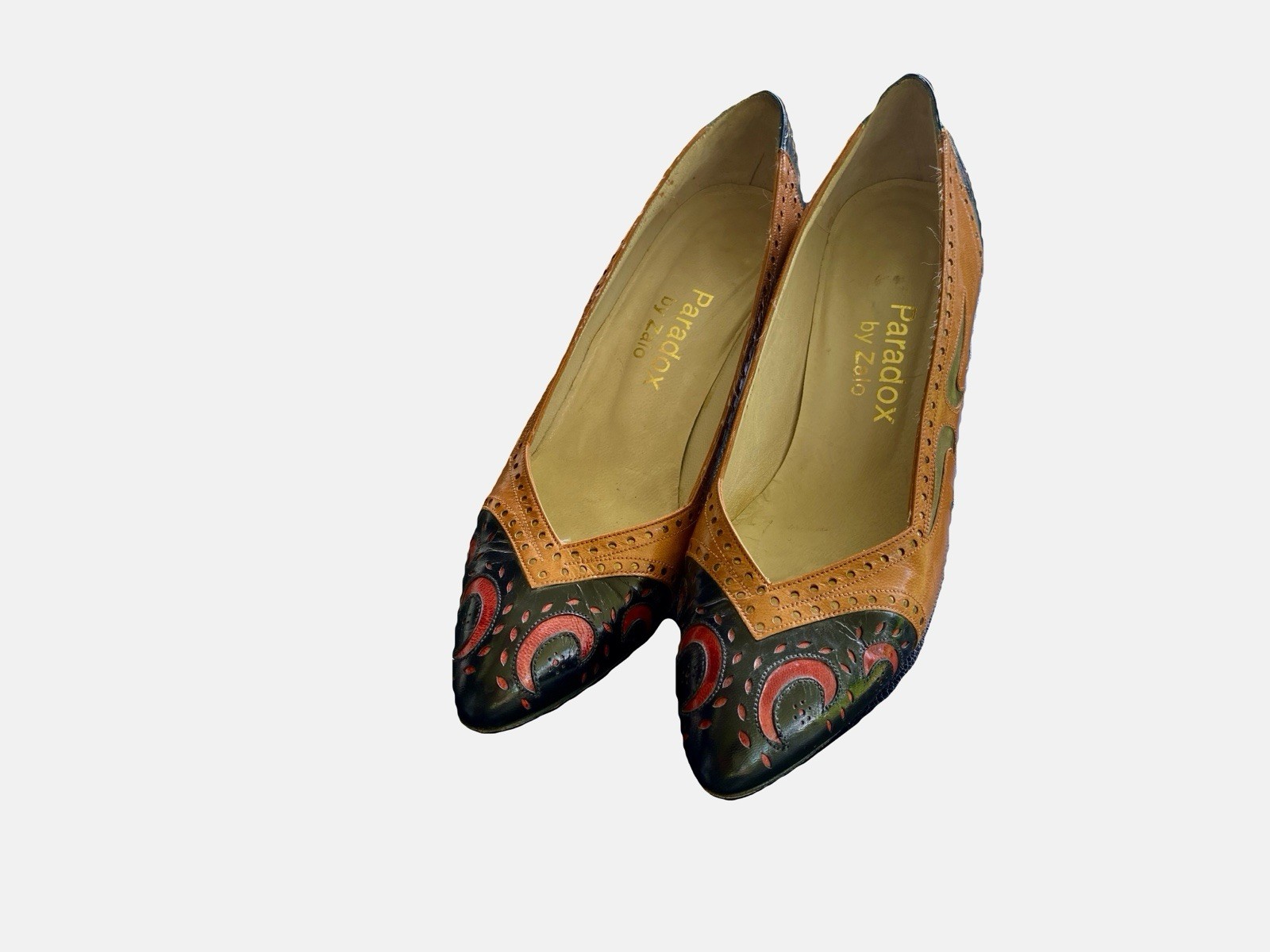 Size 7.5 Vintage 80s Western Style Womens Leather Pump