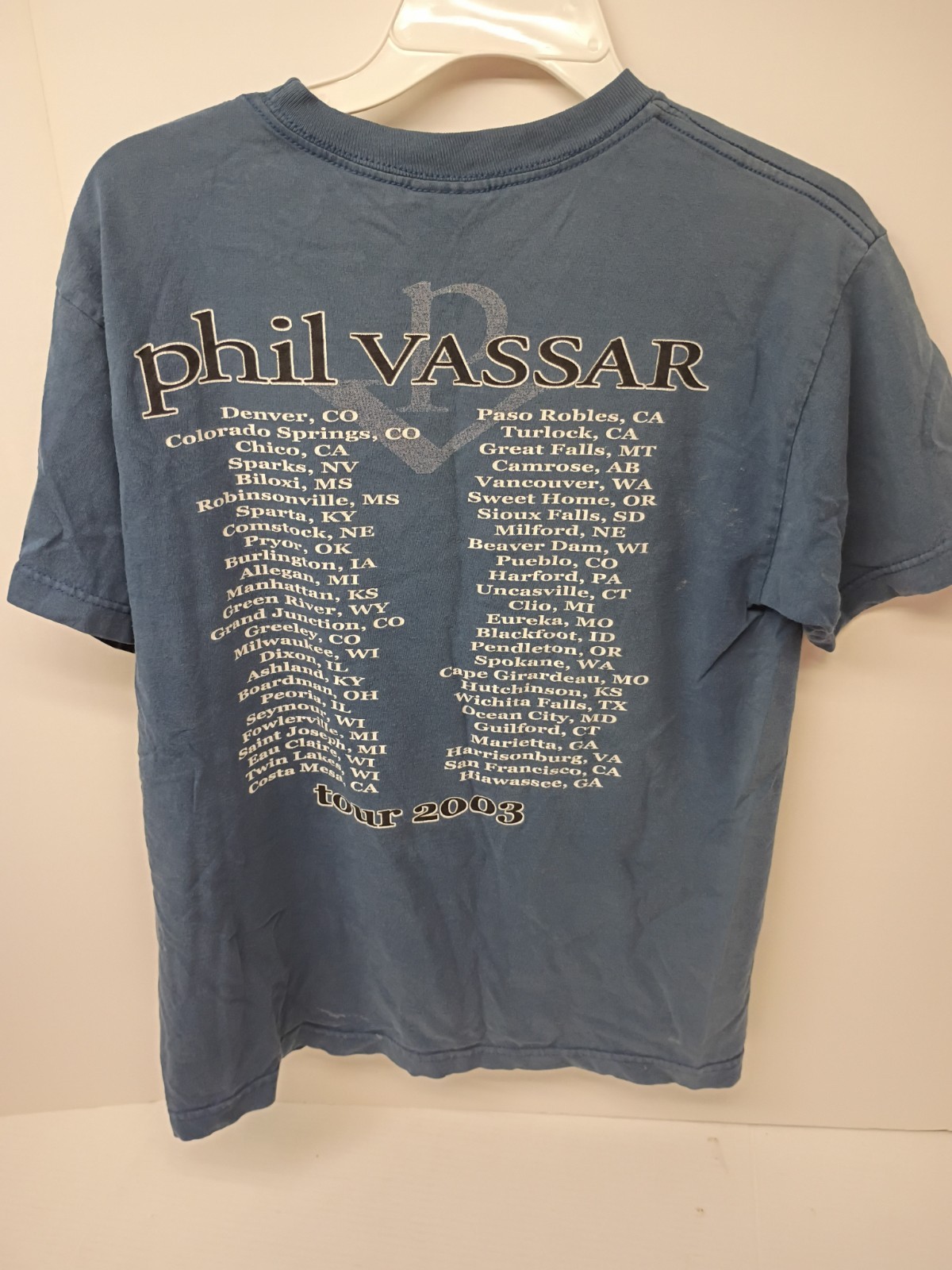 Alstyle Phil Vassar Tour 2003 Blue Double-Sided Graphic T-Shirt Men’s M