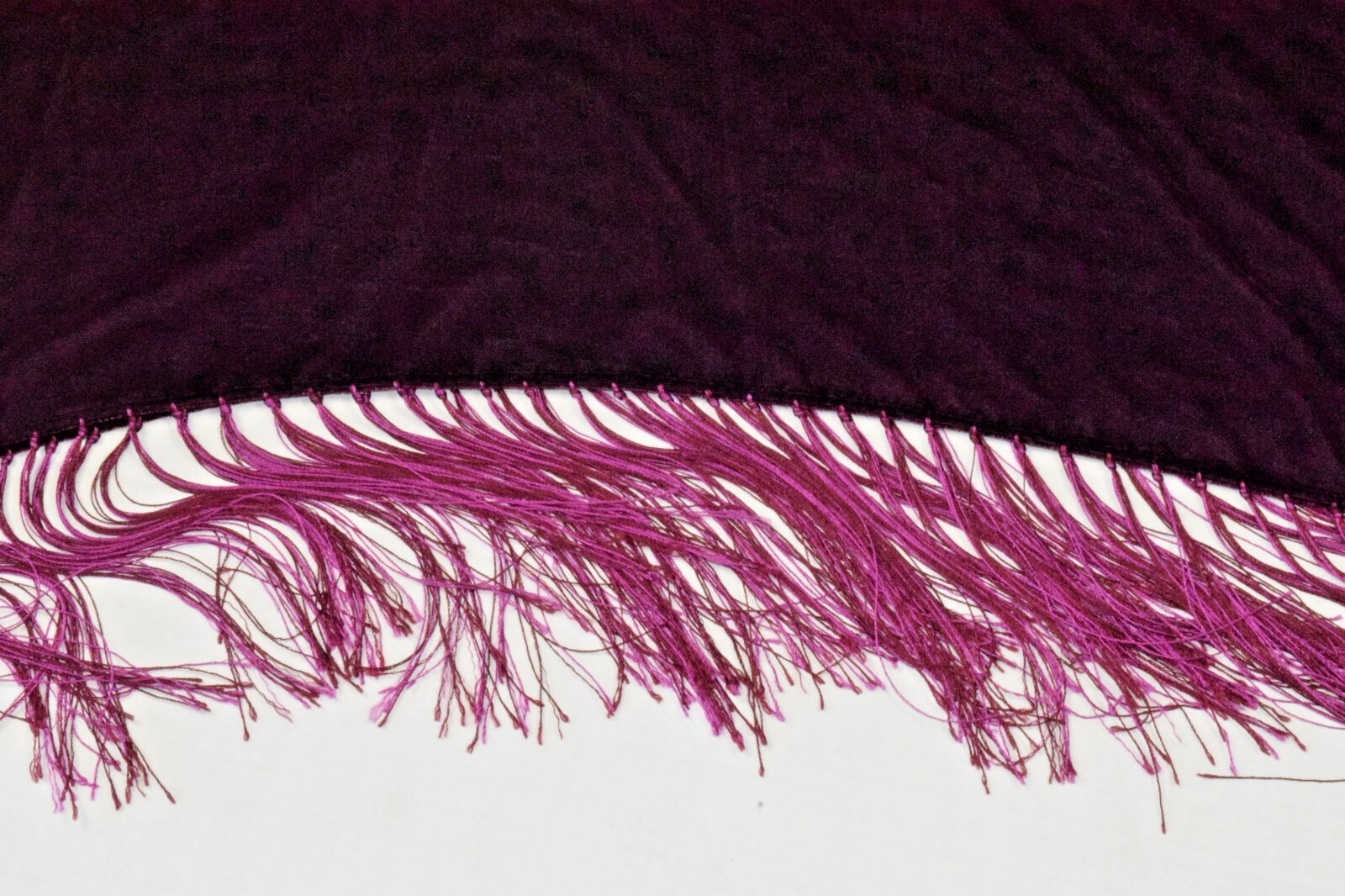 Vintage Shawl One Size 90s Shimmery Eggplant Purple Fringe Soft Rayon Blend New