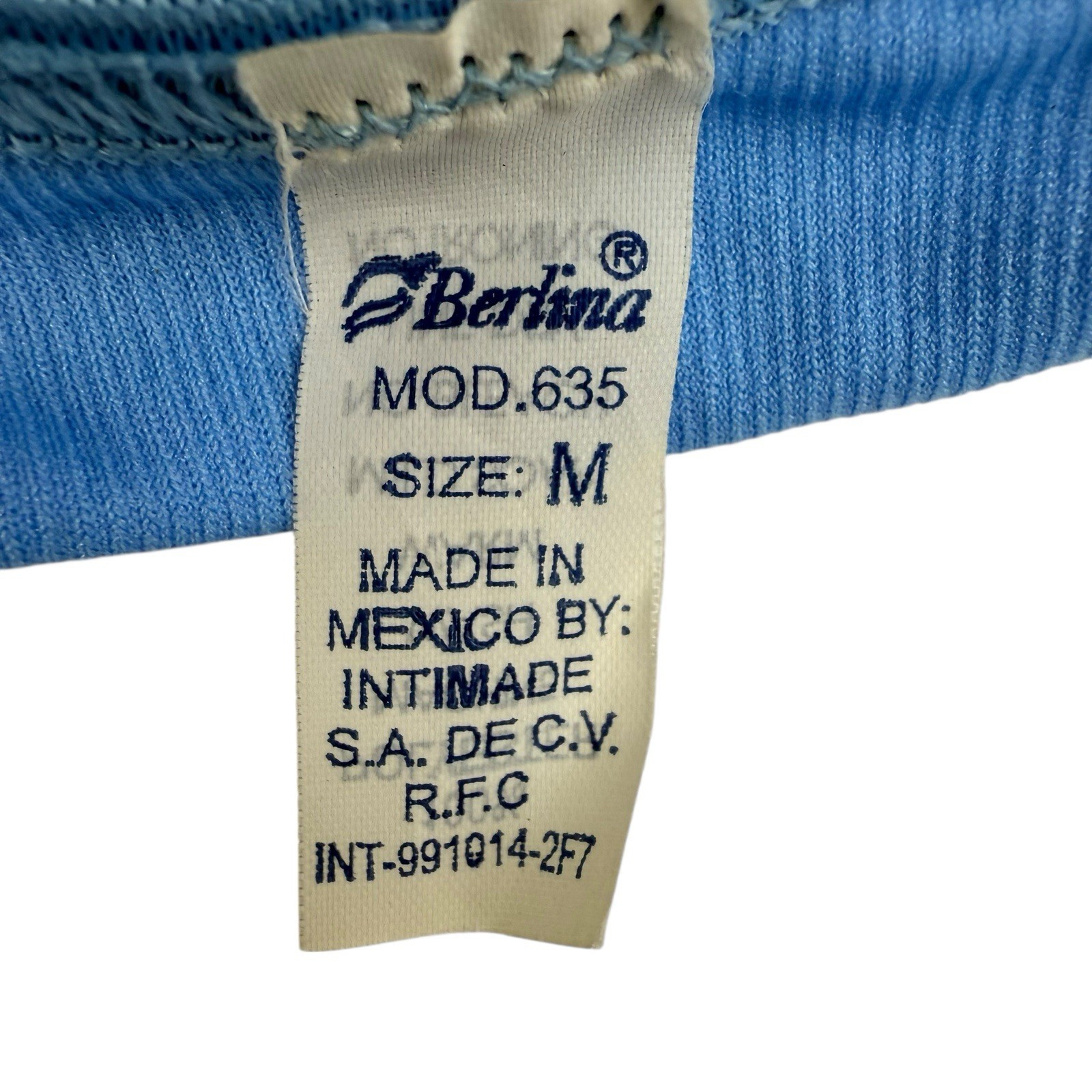 Vintage Berlina Thong Panties Bikini Medium Keyhole Cutout Blue Sexy Y2K