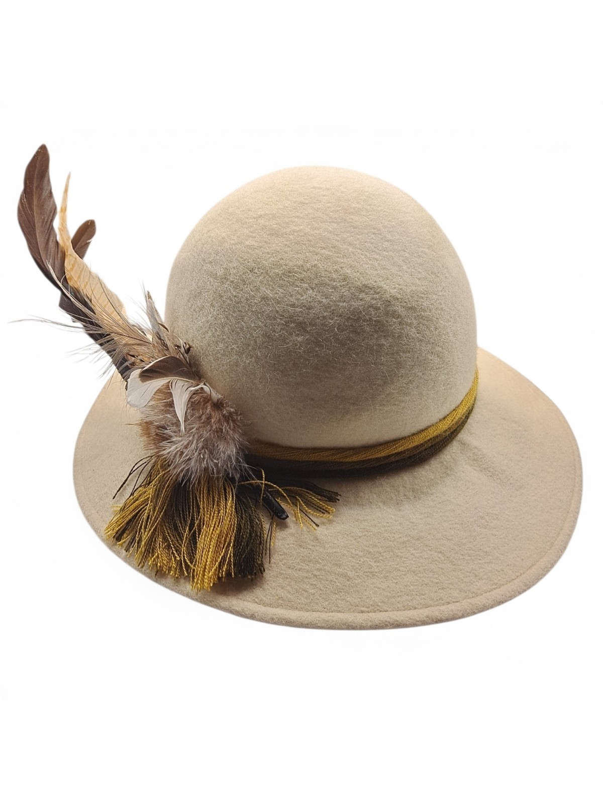 Vintage GEIGER Tyrol Wool Hat Size 58 Large Austria Alpine Trachten Cloche