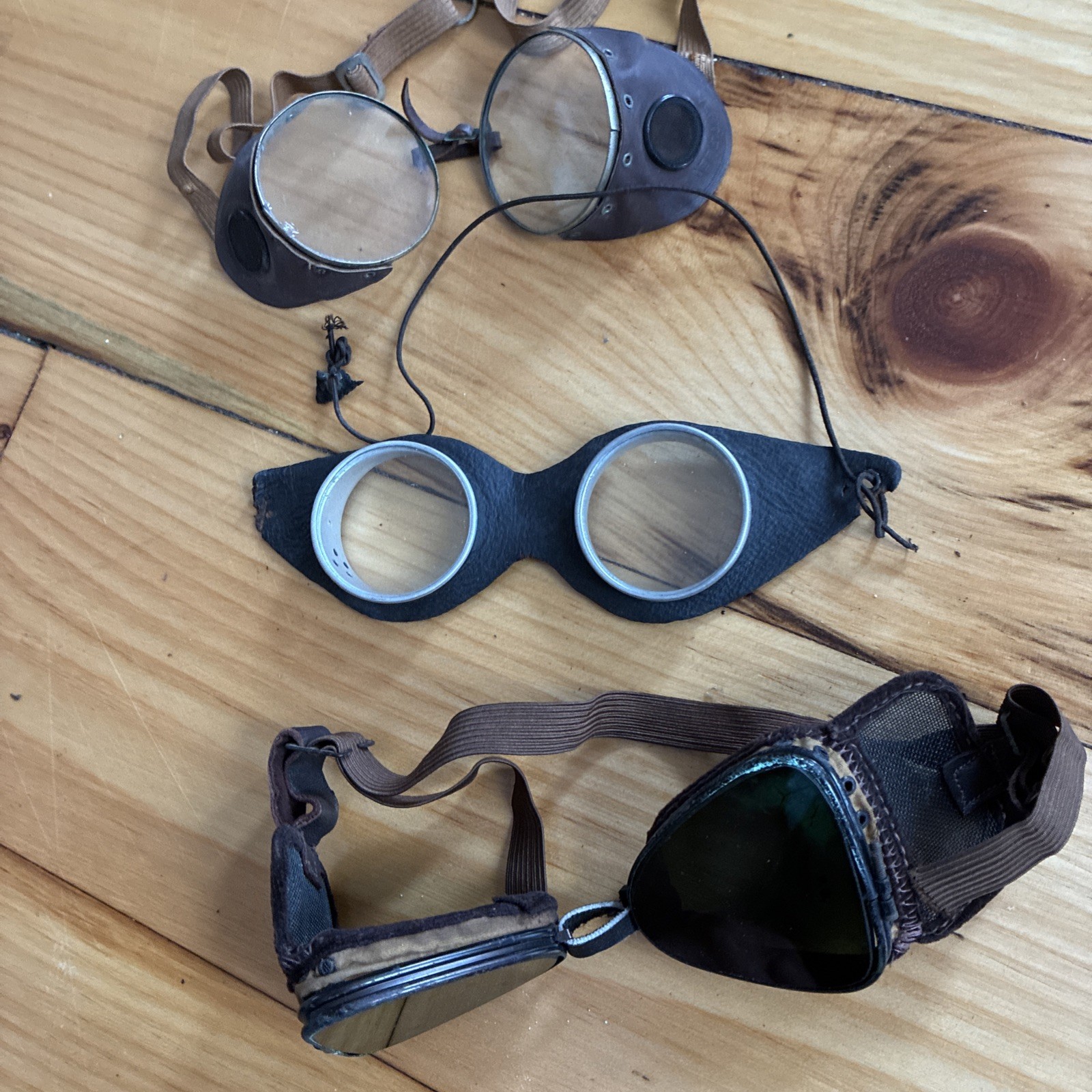 Vintage Safety/Motorcycle Glasses Goggles Steampunk Motorcycle Aviation Lot Of 3