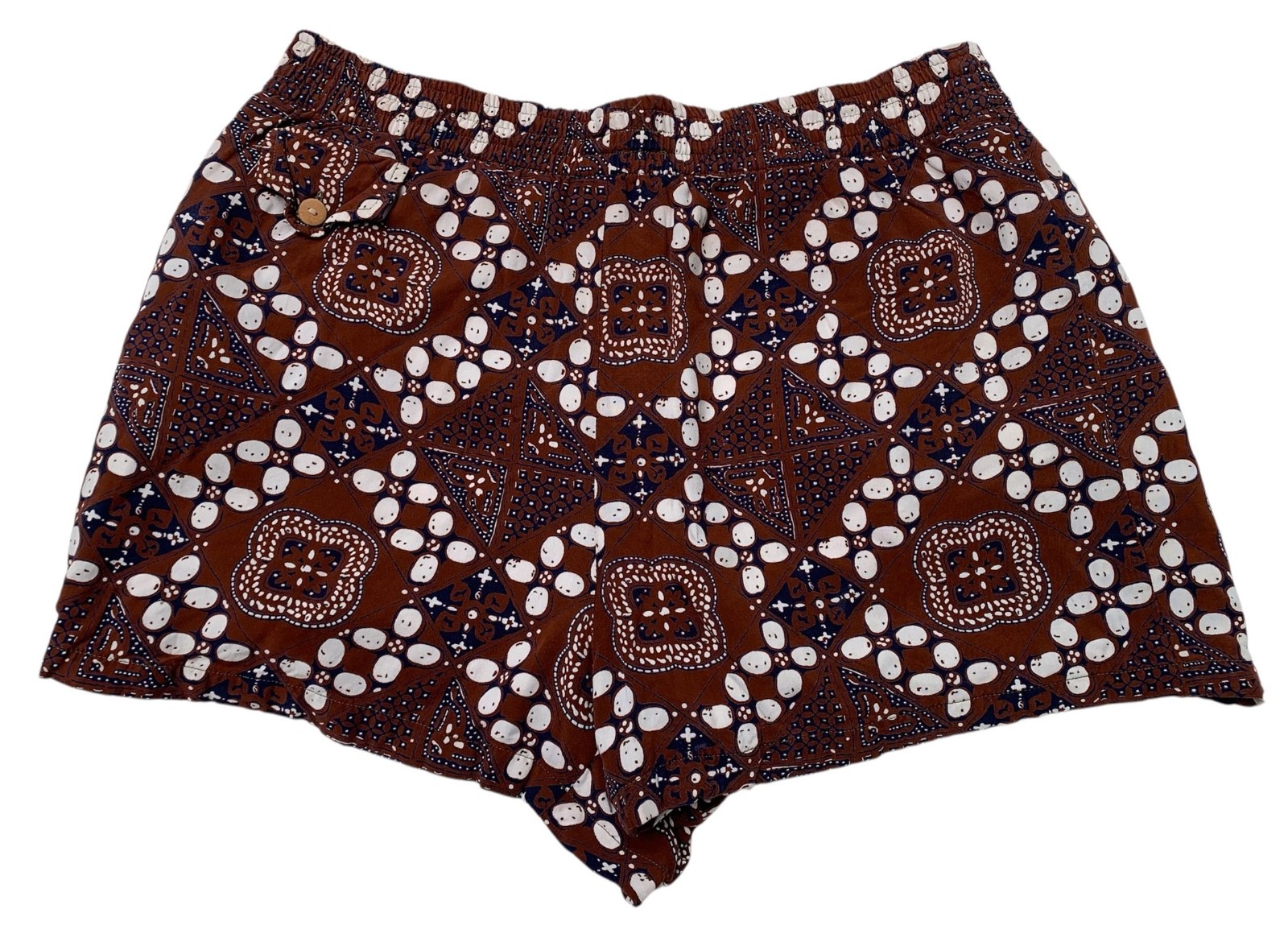 THE KAHALA Vintage 60s/70s Men’s Batik Print Swim Trunks Shorts – 38 Waist Large