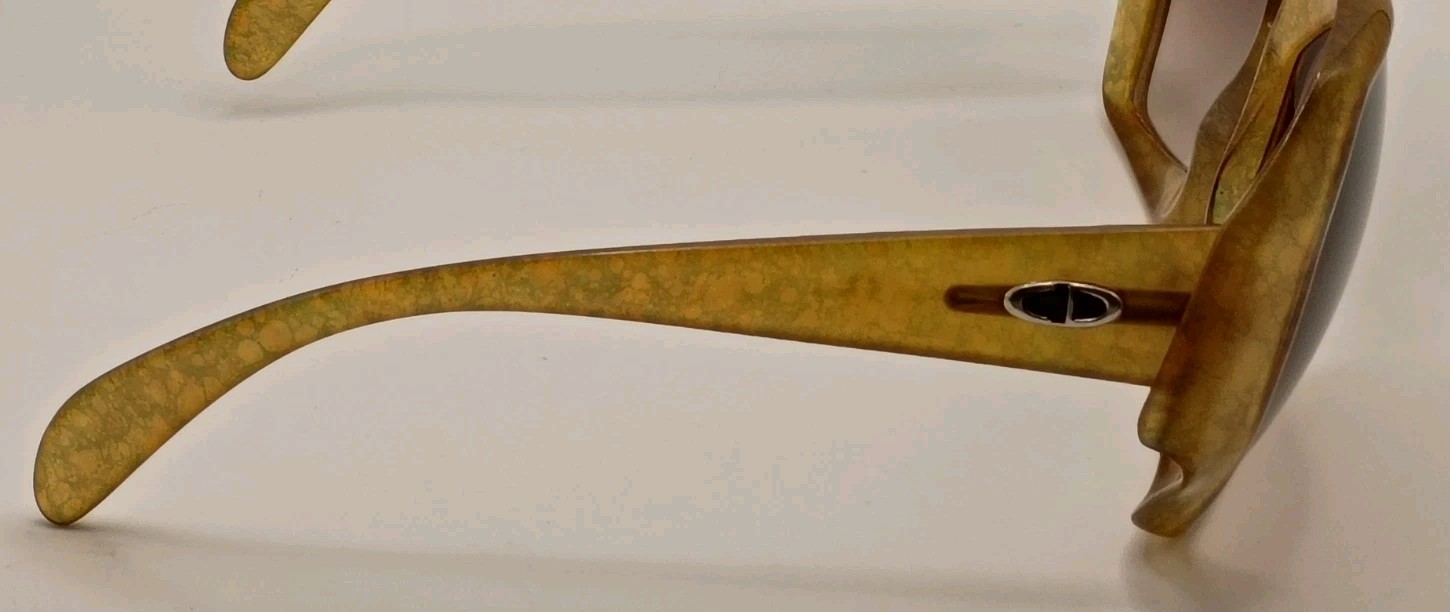 Rare Vtg. 1970s Christian Dior 2025-80 Sunglasses Oversized Honey Optyl Germany