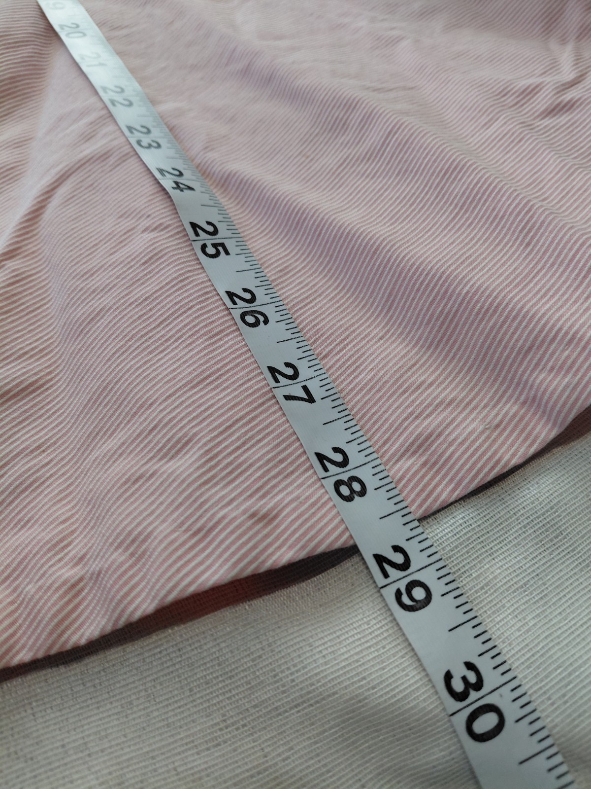 Vintage 60s Girls Pink Striped Dress Handmade Drop Waist Bell Sleeve
