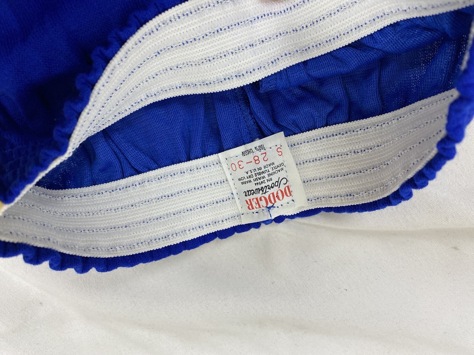 Vintage Small Gym Shorts Royal/Gold Dodger NWOT 70s 80s Unisex Dolphin Orlon