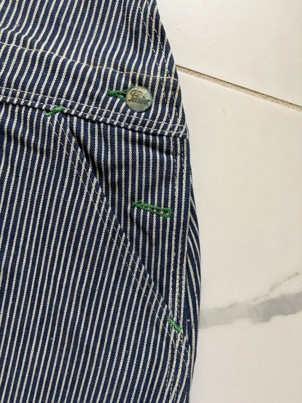 Vintage 1950s 50s Pointer Brand Hickory Stripes Overalls Deadstock NWT Denim