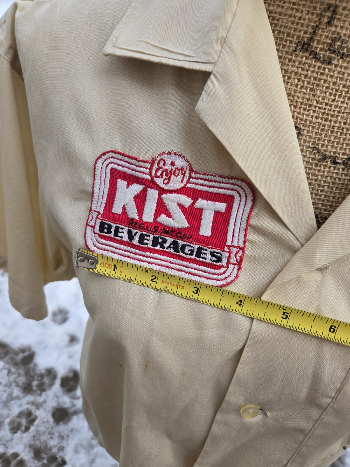 Vintage Original Soda Distributor Bowling Shirt Sew On Patches Large 16-16 1/2