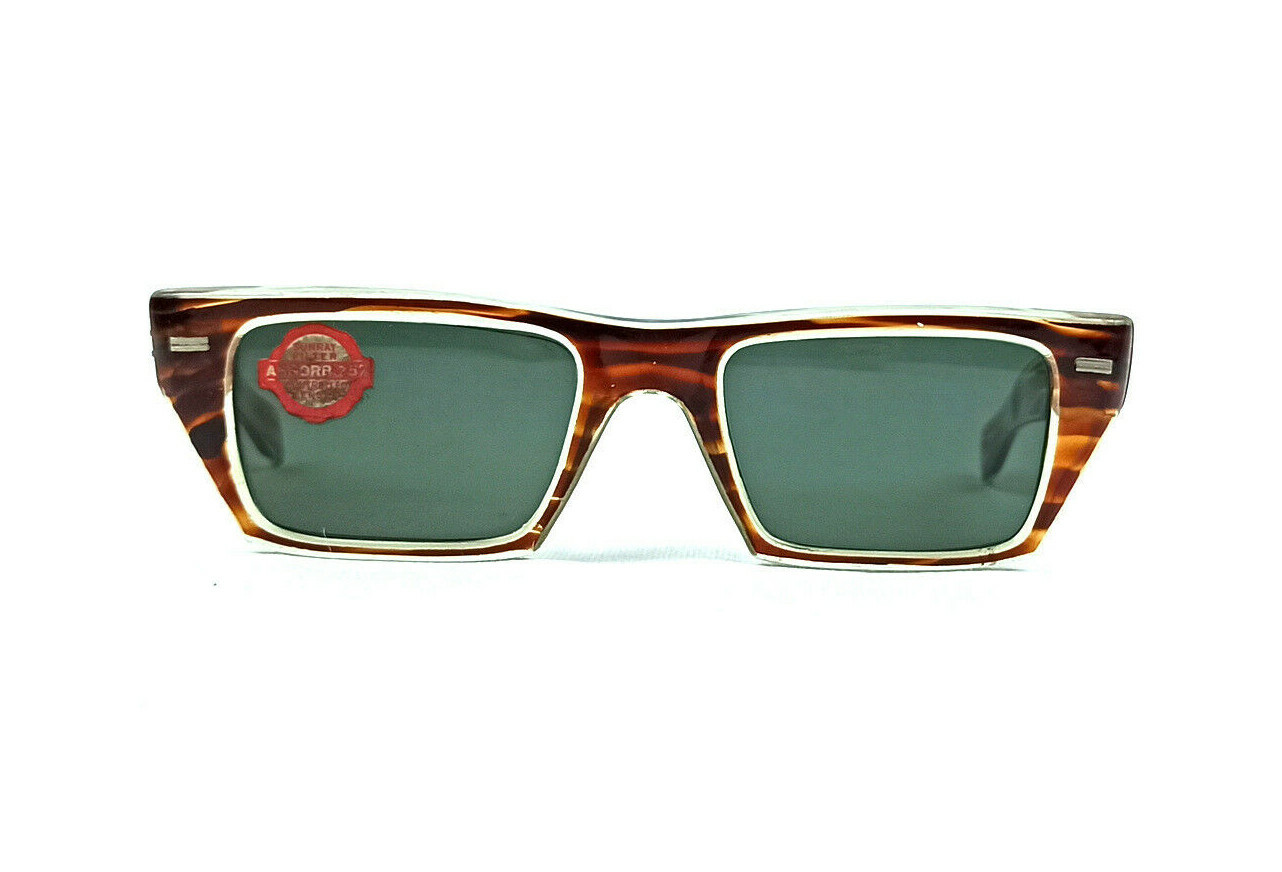 TRUELY RARE SUNGLASSES VINTAGE SAMCO ITALY 1950s ART DECO TIGER FRAME UV400 LENS