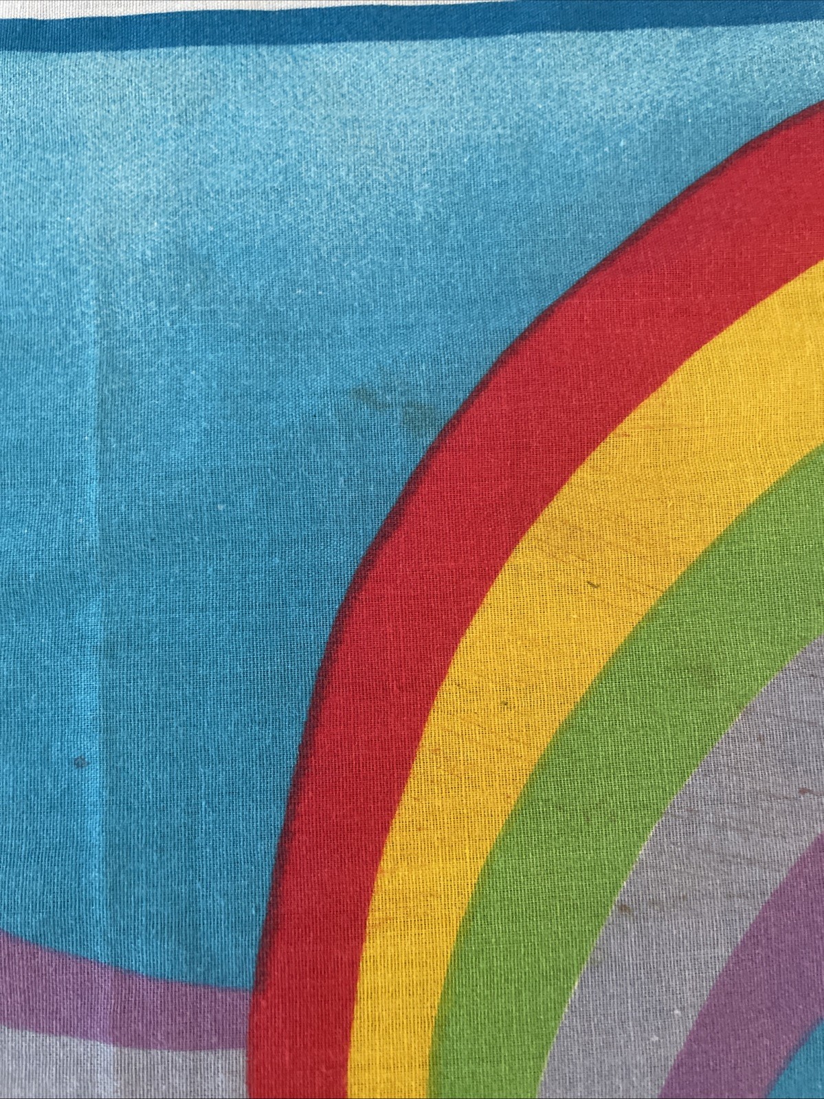 Vintage Rainbow Bandana RN 14193 Hippy Chic Handkerchief 100% Cotton USA