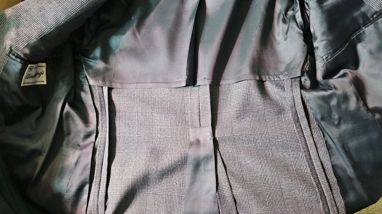 VTG 60/70s Union Made 🇺🇸 Werdenberg’s Blue Wool 3pc Suit 39R, 34×27 +NWT Tie