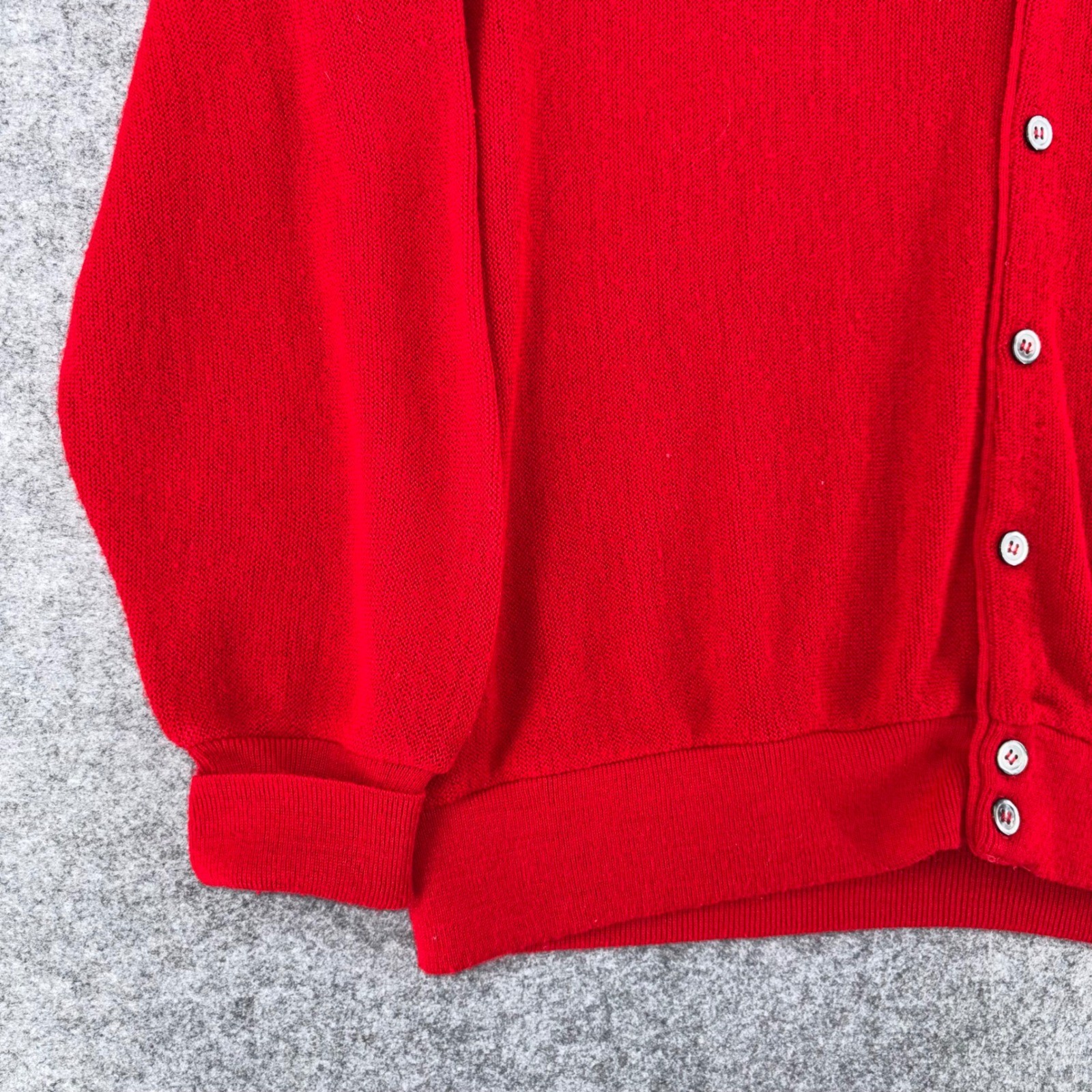 Vintage Izod Lacoste Red Cardigan Sweater Mens Large Orlon Acrylic Made in USA
