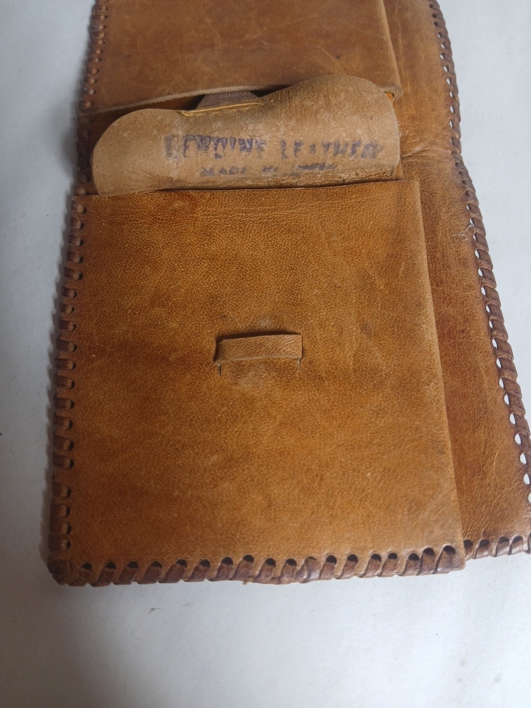 VTG Leather Wallet Embossed Women Hand Stitched India