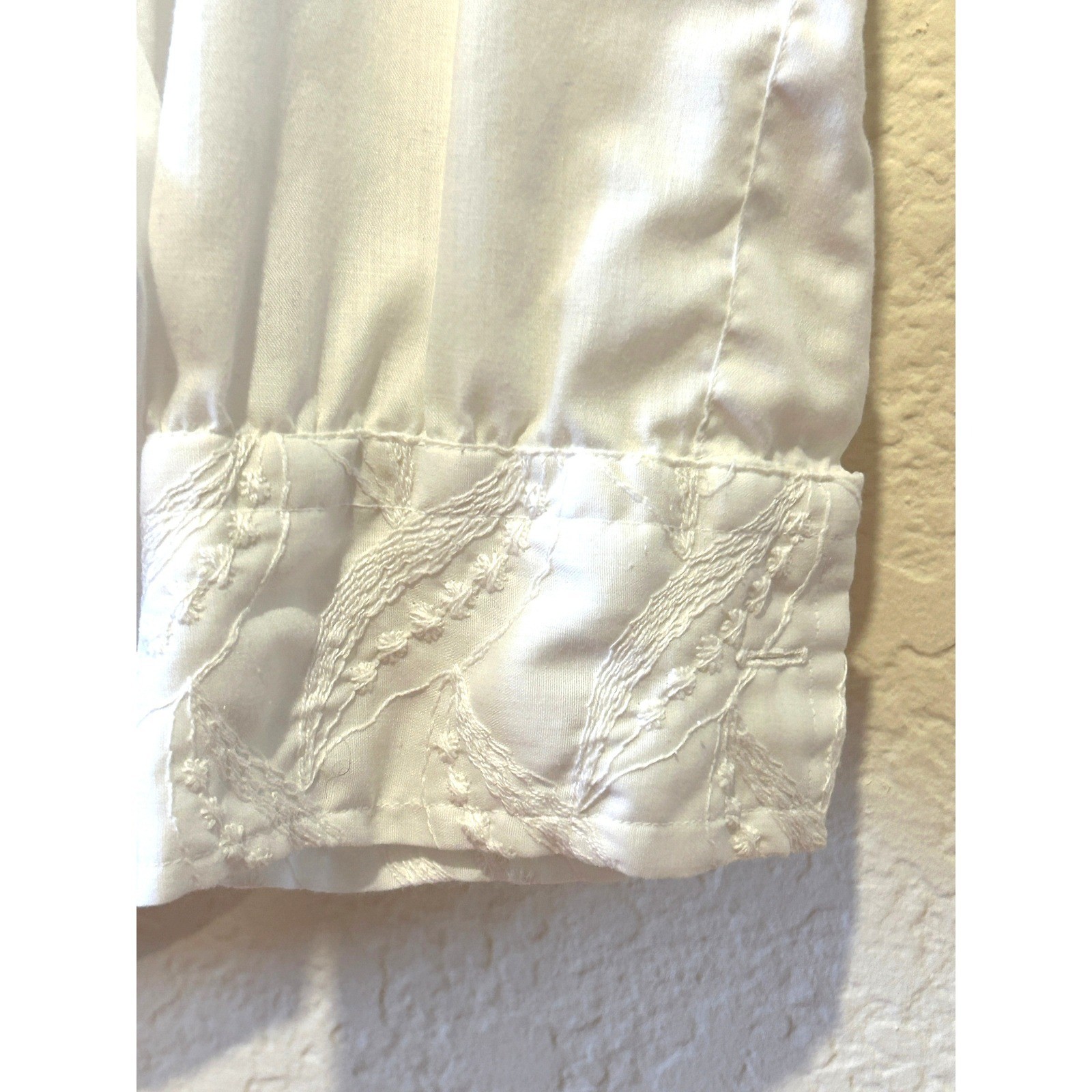 Vintage 70s Lew Magram Mens Tuxedo Shirt 15.5 White Ruffle Front Embroidered