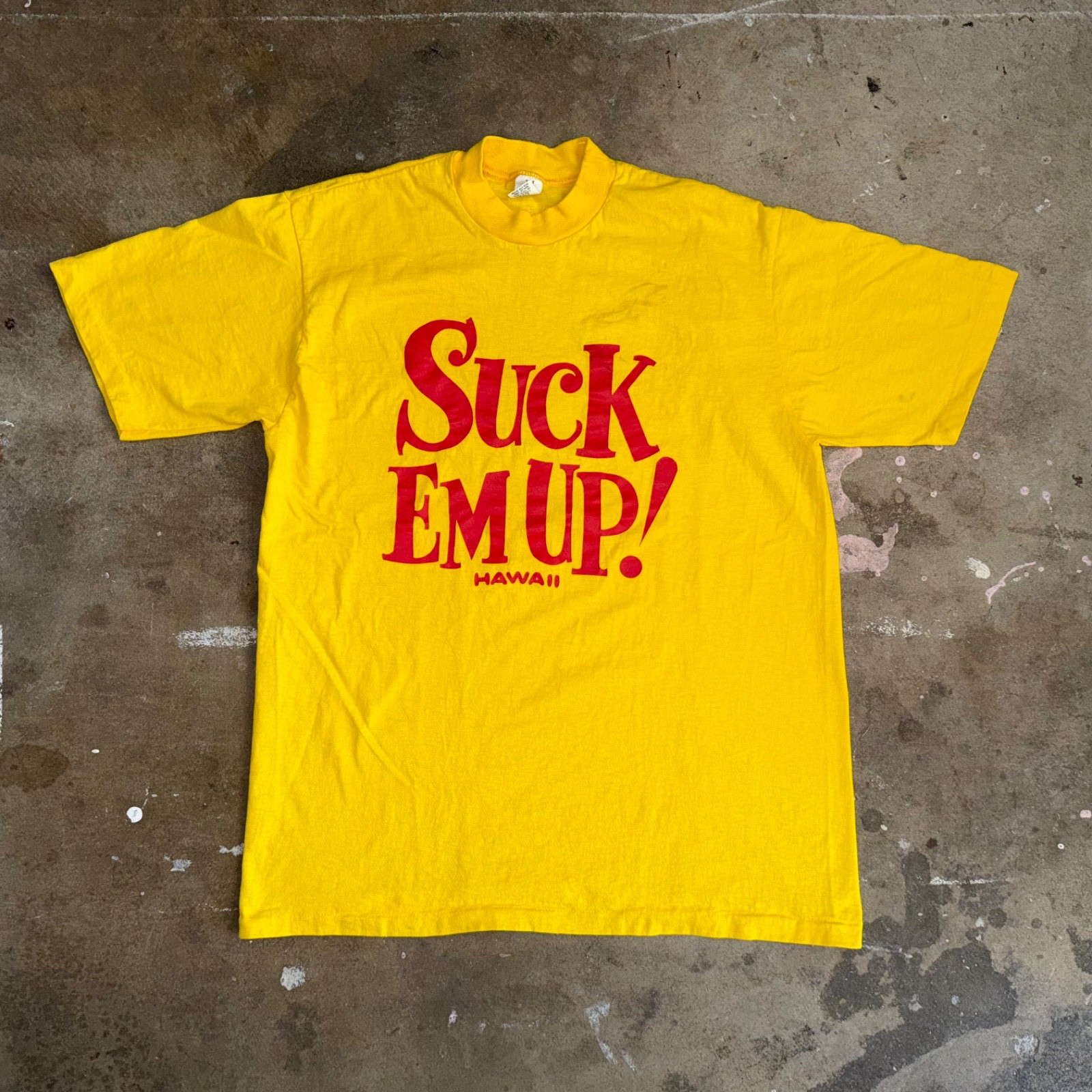70s VINTAGE SUCK ‘EM UP HAWAII VACATION SOUVENIR T-SHIRT SZ S HI CRU STEDMAN TAG