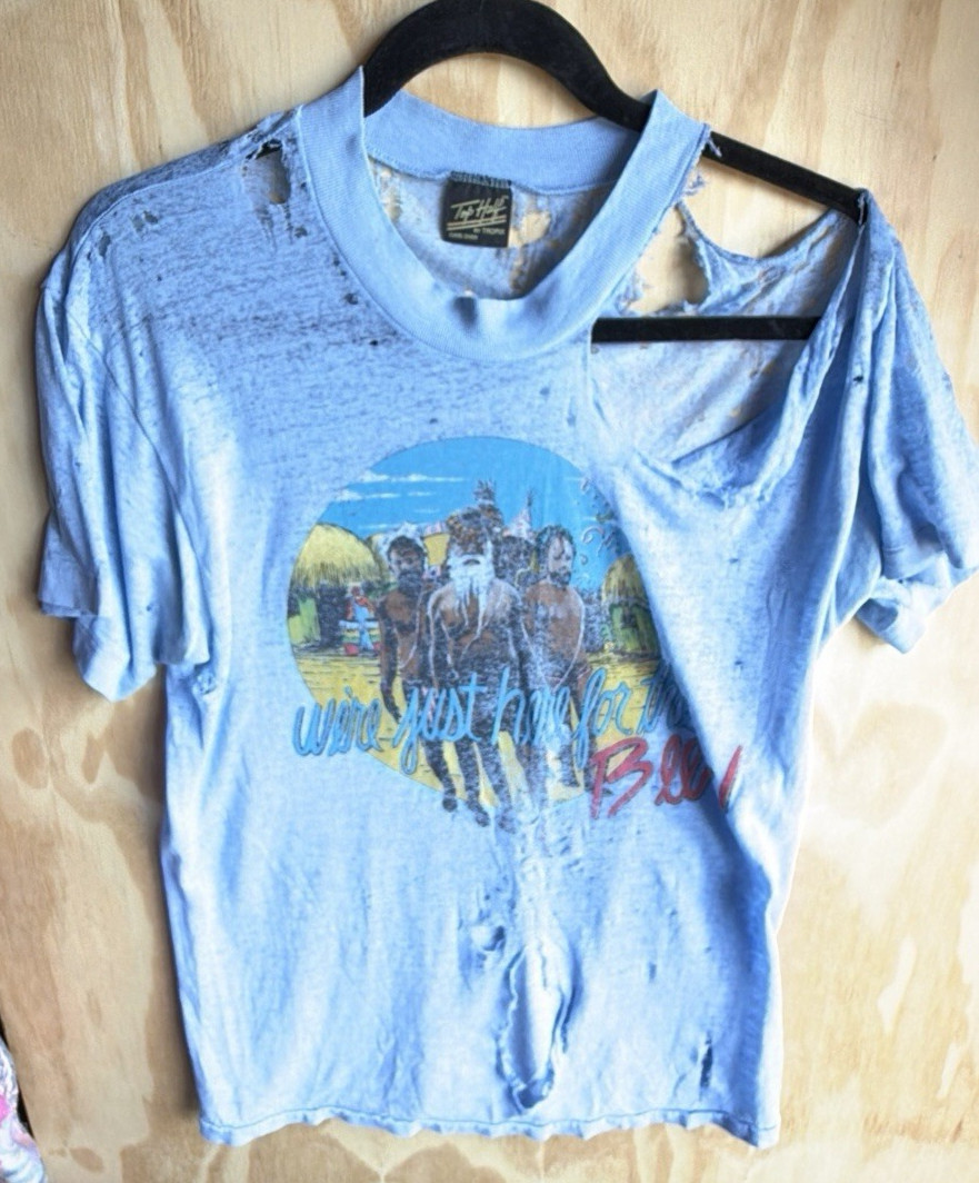 Vintage 70s-80s Thrashed Distressed Threadbare Paper Thin Burnout Beer T-Shirt