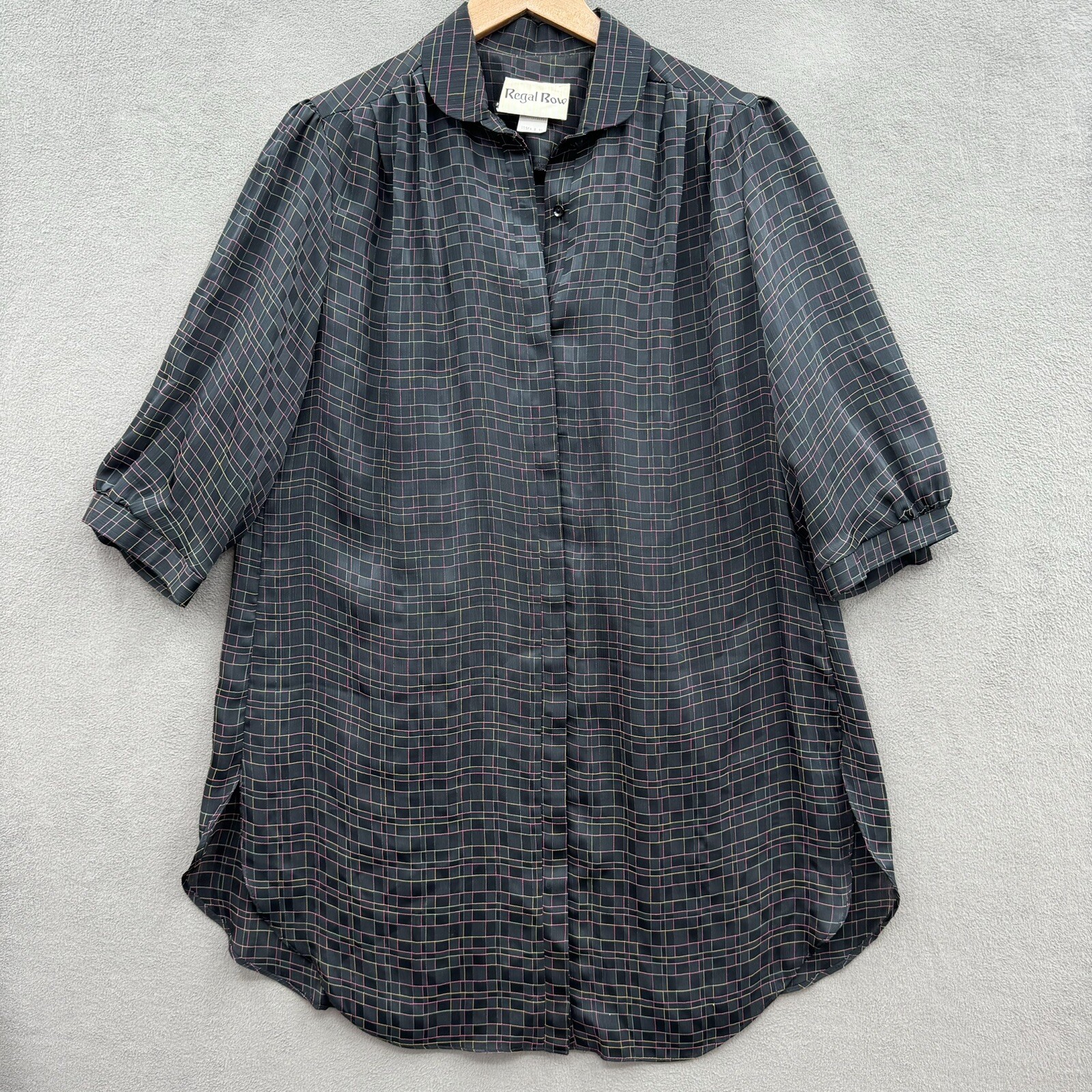 Vintage Regal Row Women’s 38 (US Medium) 70s 80s Blouse Tunic Top 3/4 sleeve