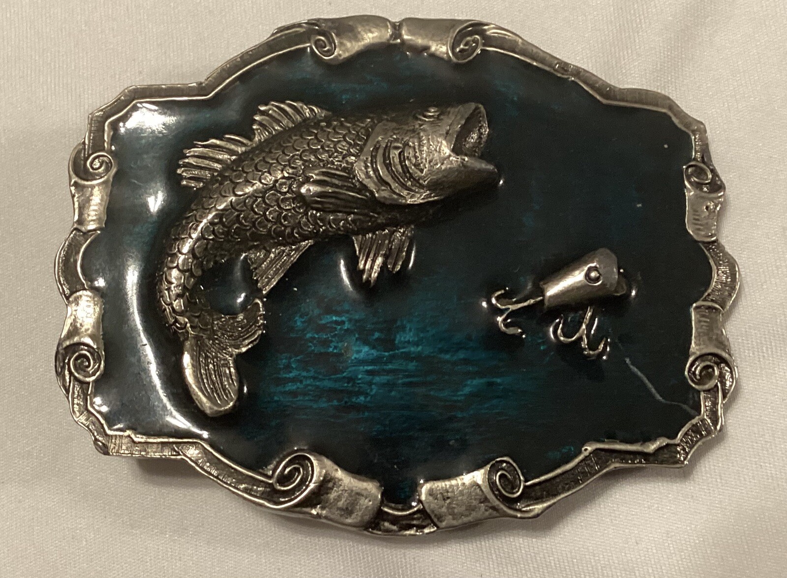 Bass Fish Belt Buckle Fishing 2007 Enamel On Metal