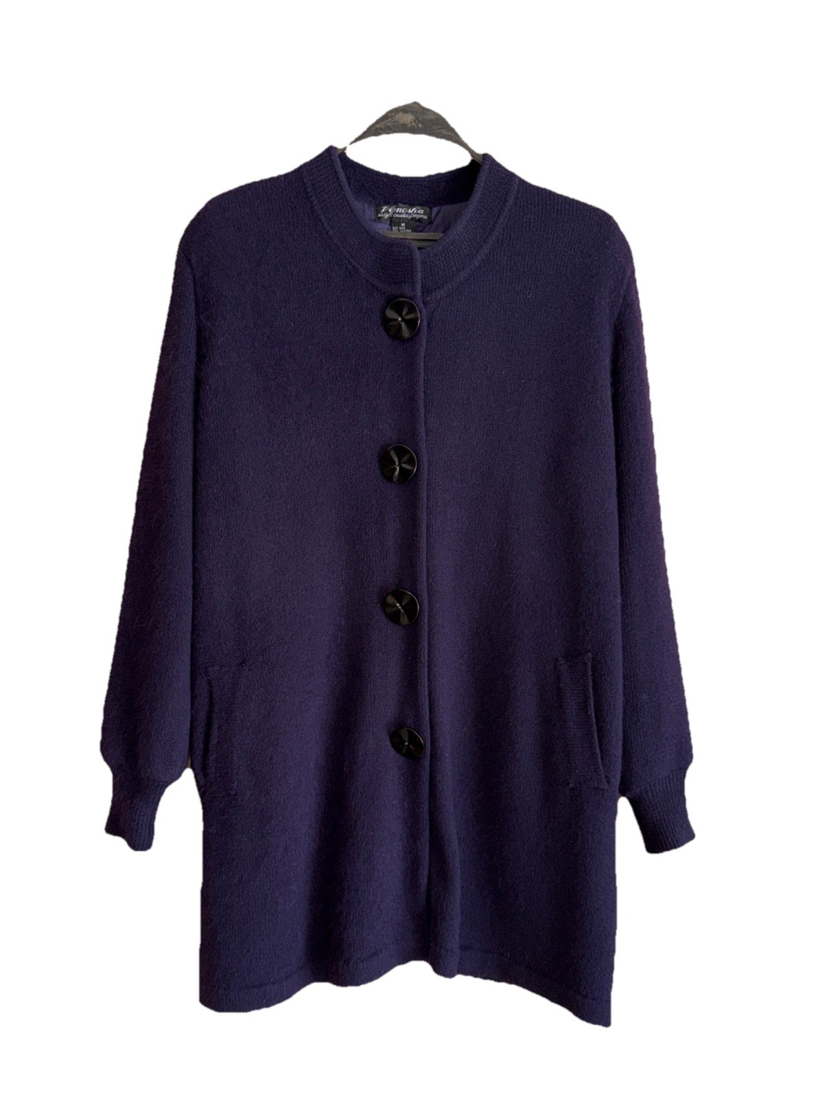 VTG Venesha High Quality Angora Coat Eggplant Purple 90’s Y2K Size M *Pristine*