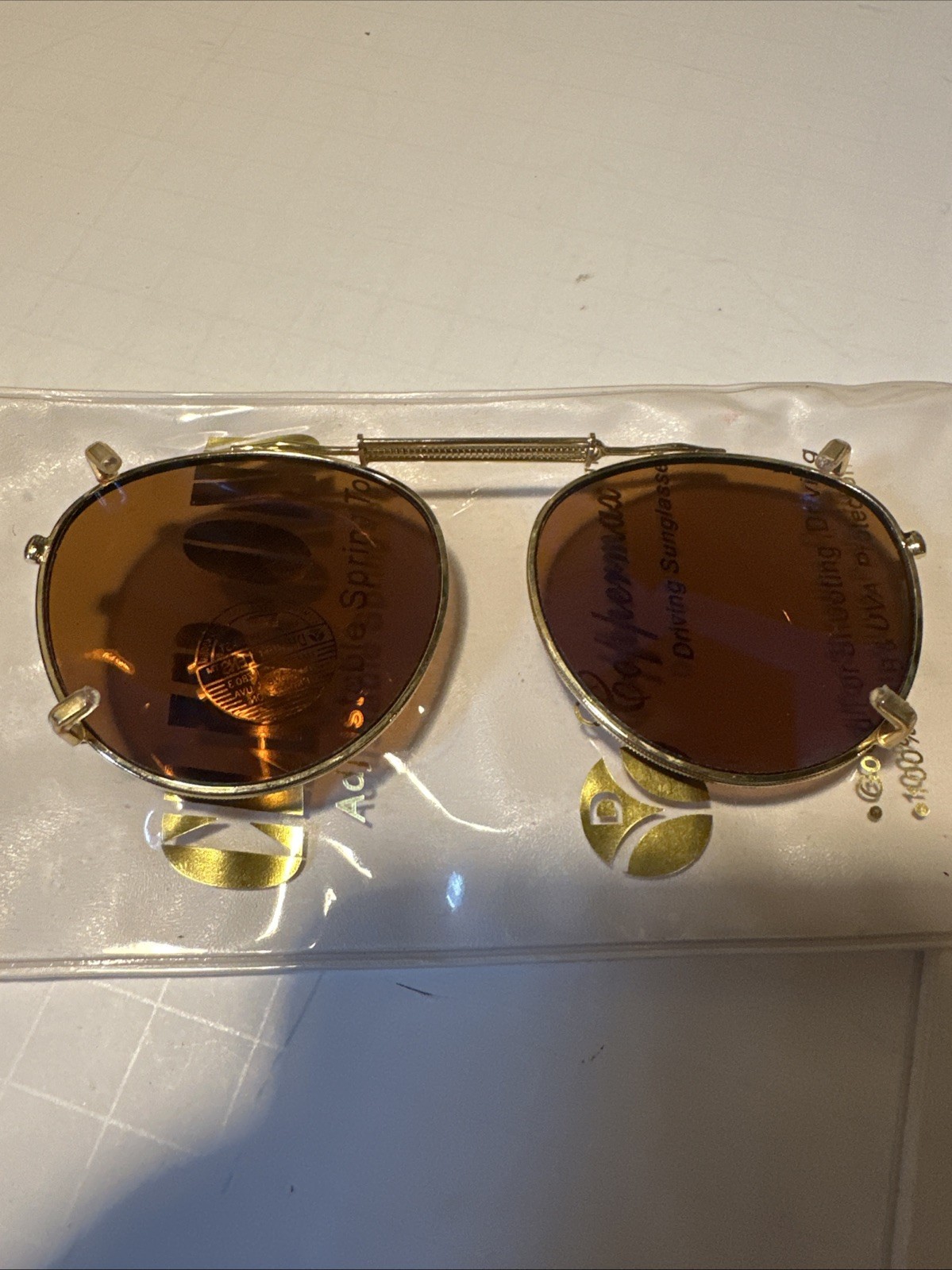 Vintage COPPERMAX Round Clip-on Sunglasses 100% UVA UVB
