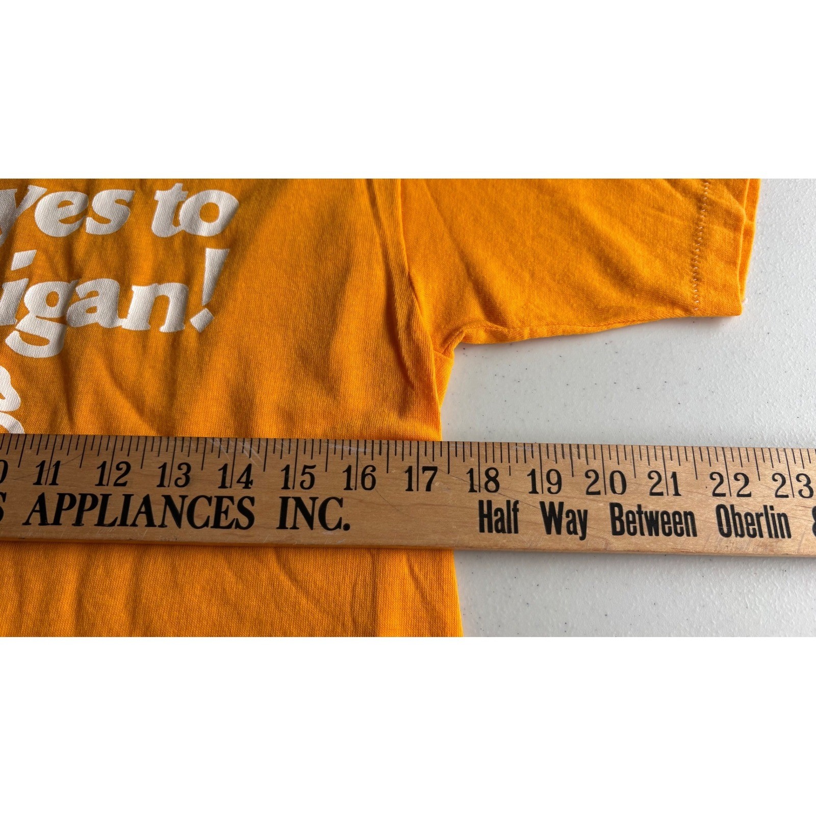 Vintage Say Yes to Michigan T Shirt Orange Sportswear Graphic Tee 80s Small