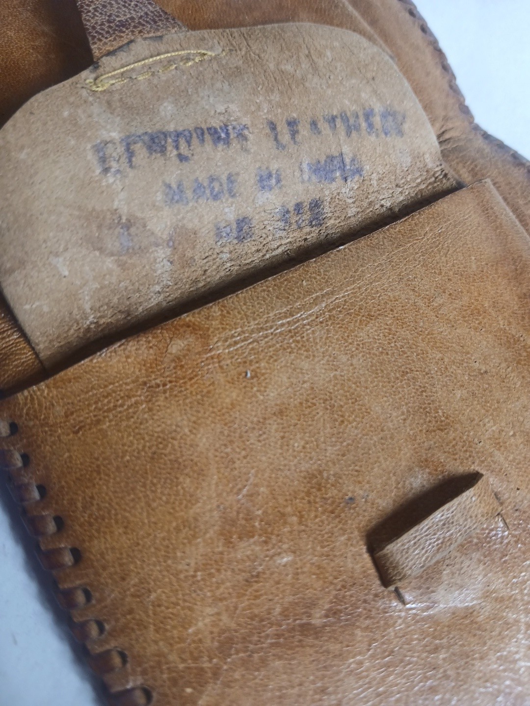 VTG Leather Wallet Embossed Women Hand Stitched India