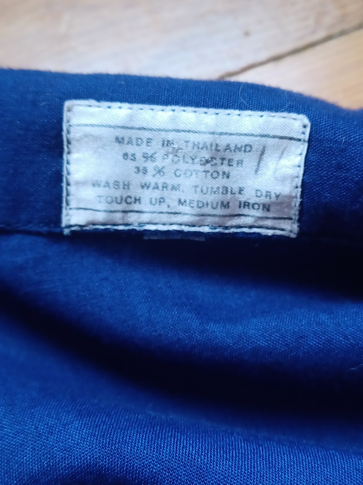 Vintage 1960s/1970s Blue Hand-Embroidered Boho Hippie Button-Front Shirt