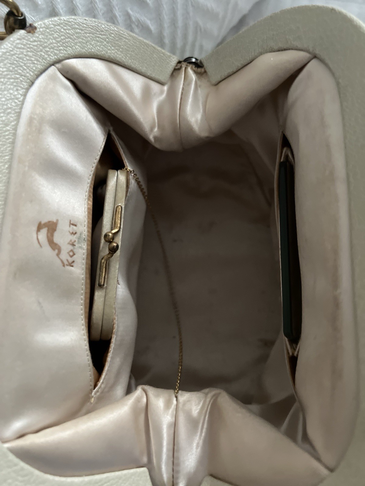 mid-century vintage Koret “Cabretta” soft leather handbag, popular 1950s,60s