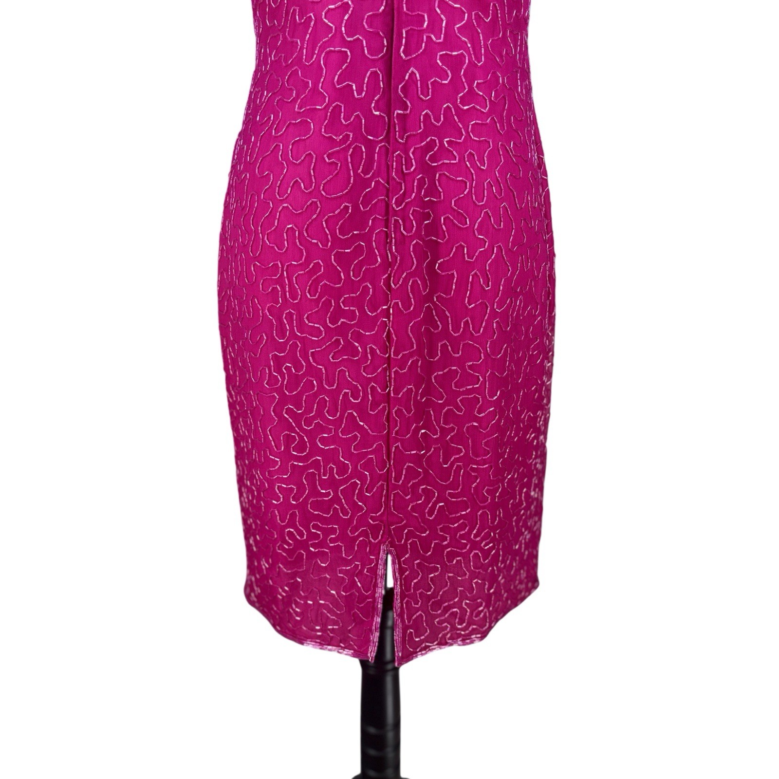 Scala Dress Size Small Silk Sequined Beaded Evening Cocktail Formal Vintage