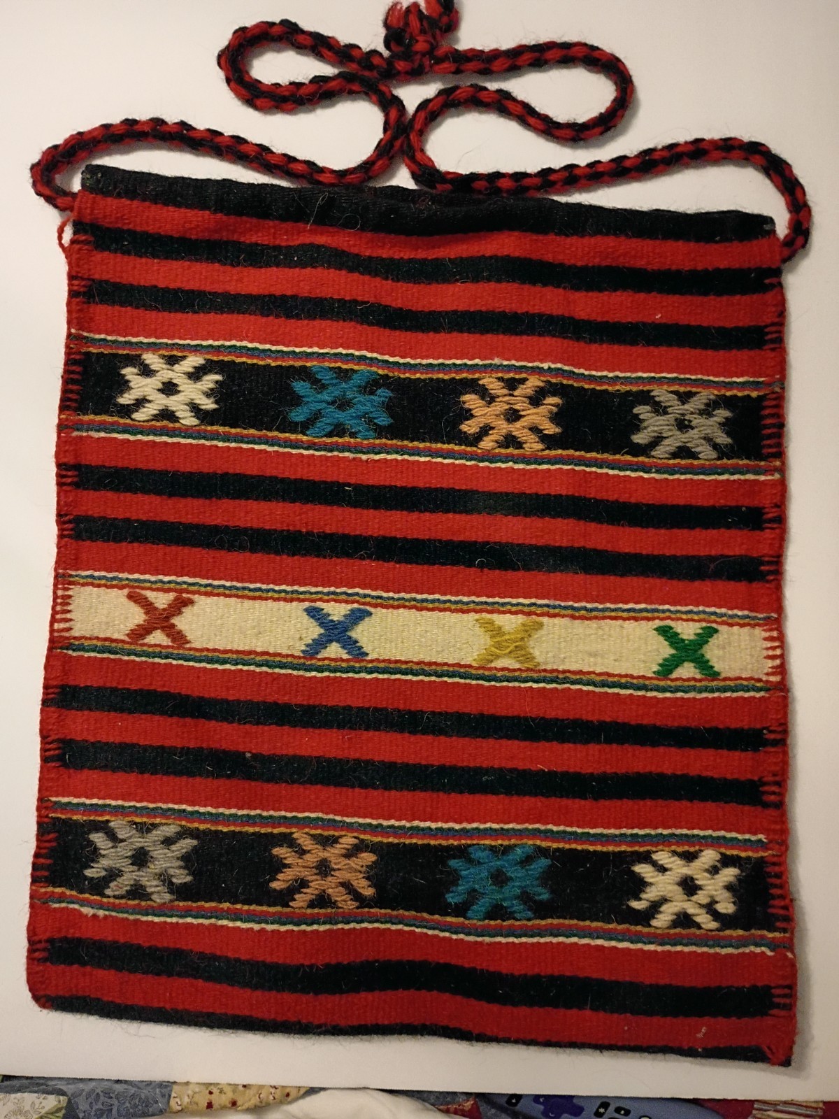 Vintage Greek Handwoven wool bags totes 88% wool 12% cotton Origin from Greece
