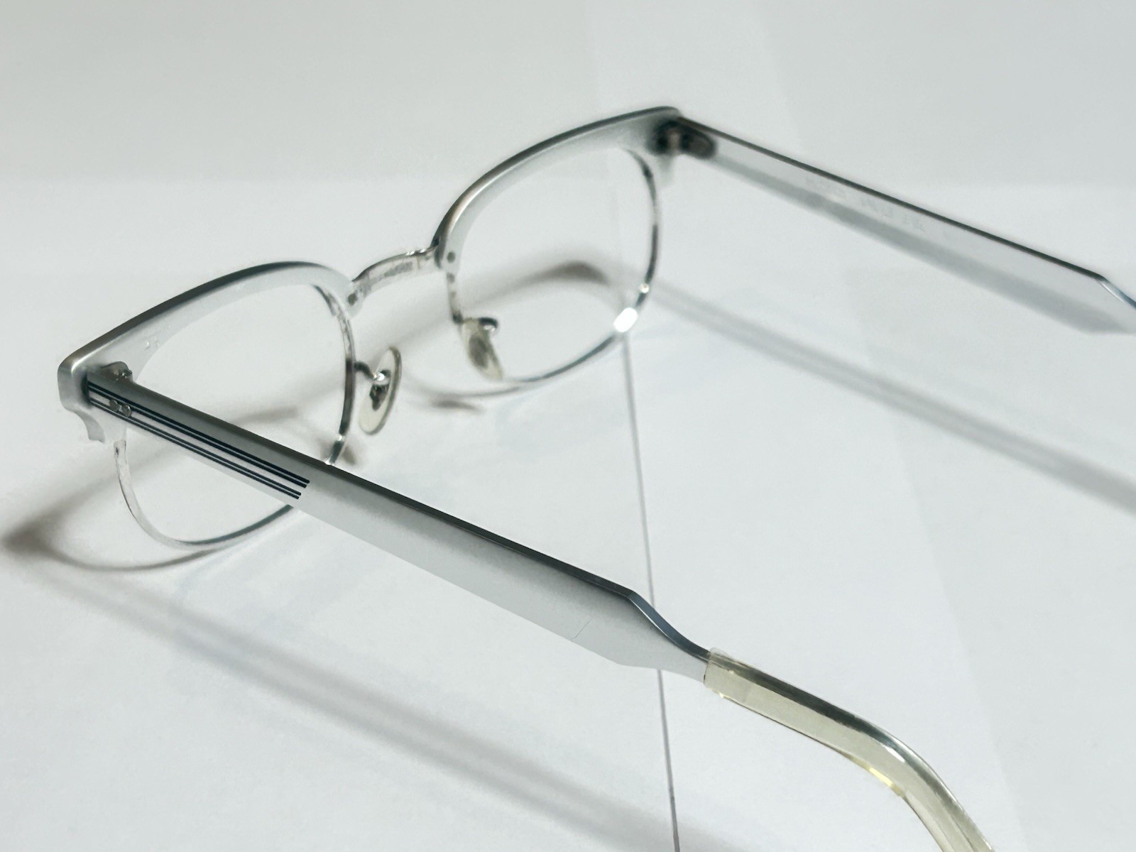 HUDSON Vintage Aluminum Eyeglass Frames 4 3/4 Silver USA 46 -22 NOS